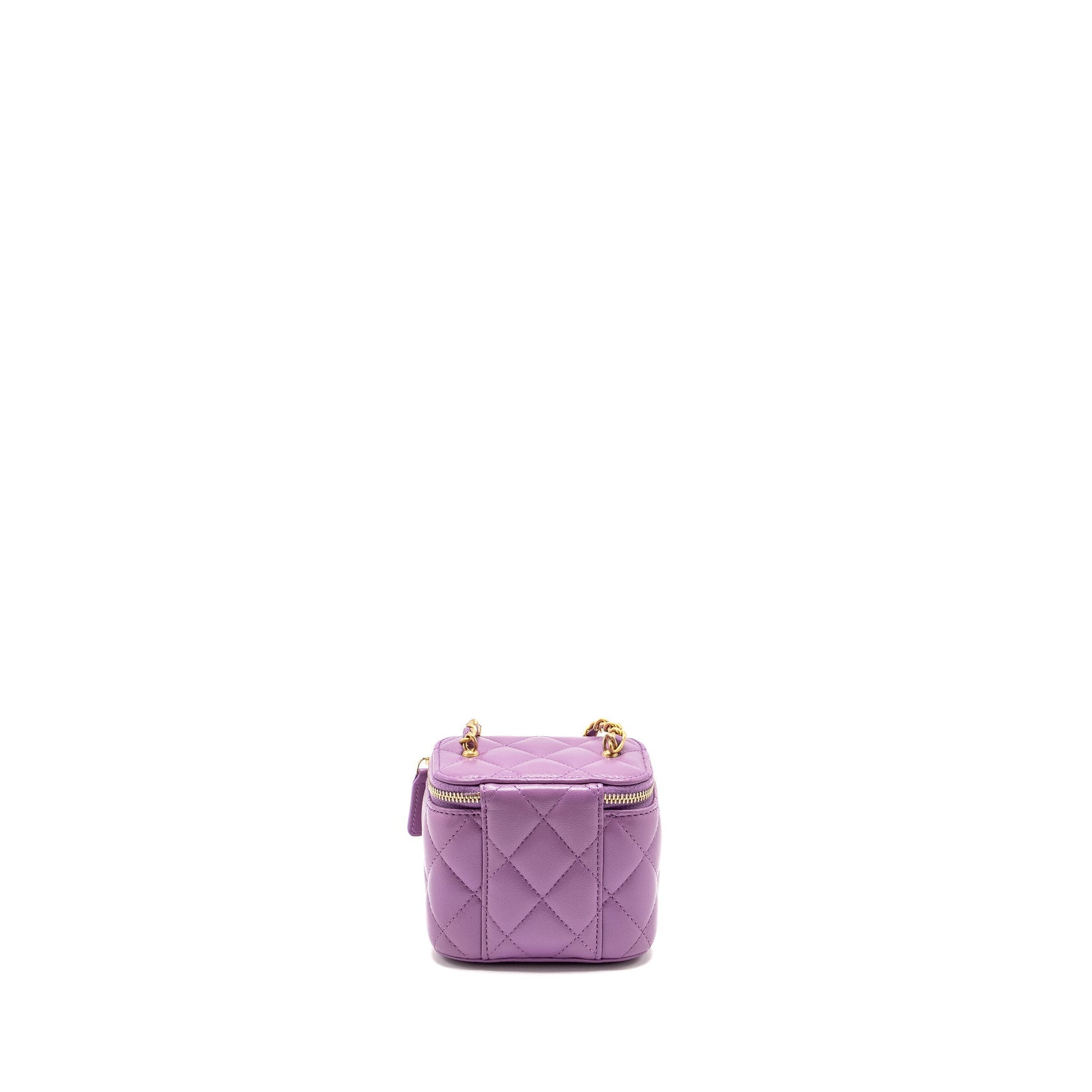 Chanel Pearl Crush Vanity Lambskin Purple GHW Mini Bag