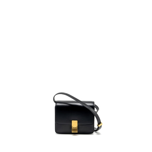 Celine Classic Box Purse Calfskin Handbag Black Mini Travel Bag