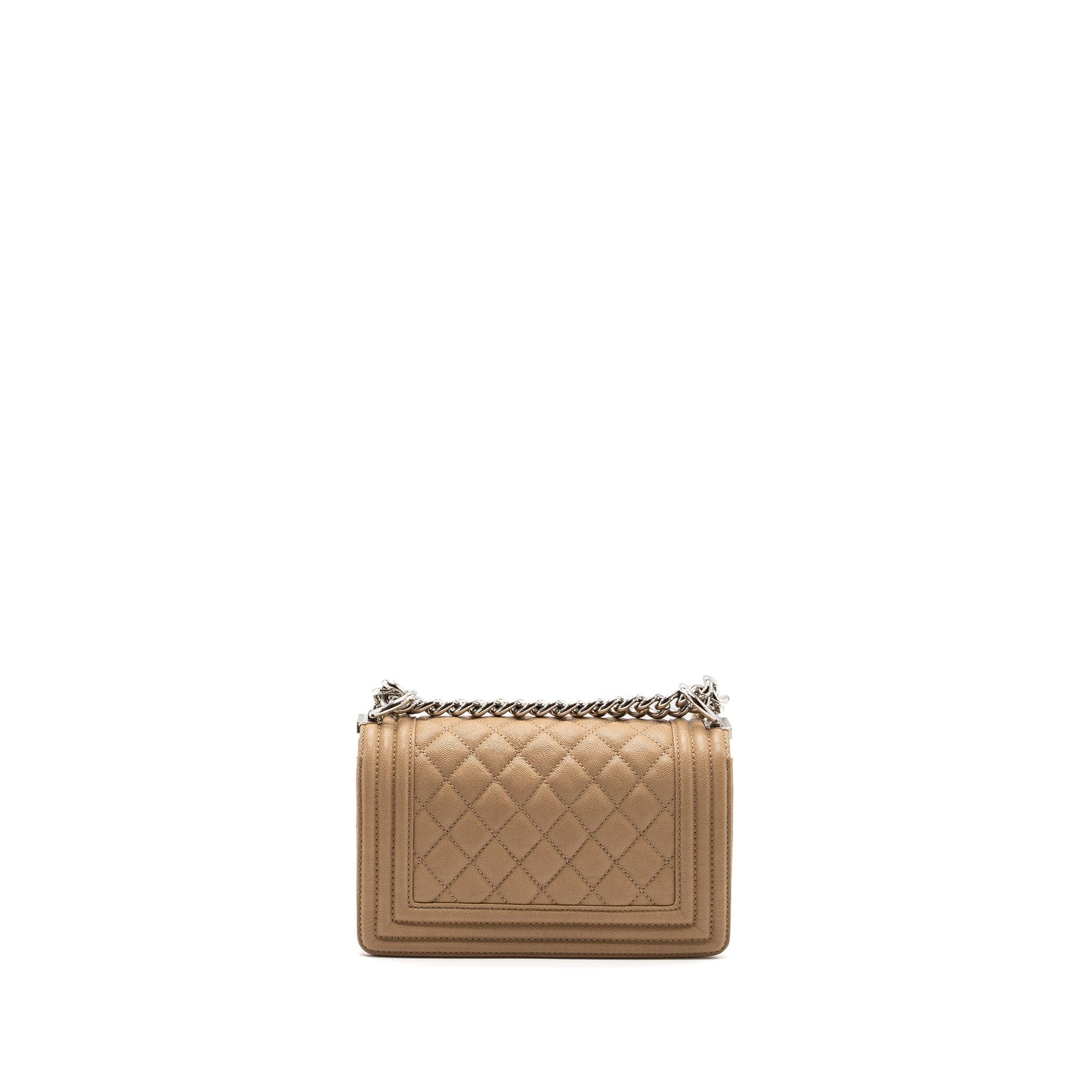 Chanel Boy Caviar Light SHW Beige Small Handbag