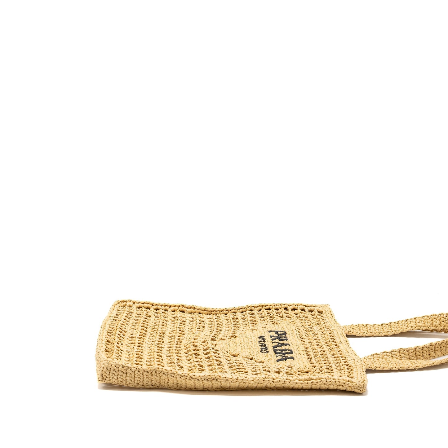 Prada Crochet Tote Purse Handbag Raffia Tan Tote Bag