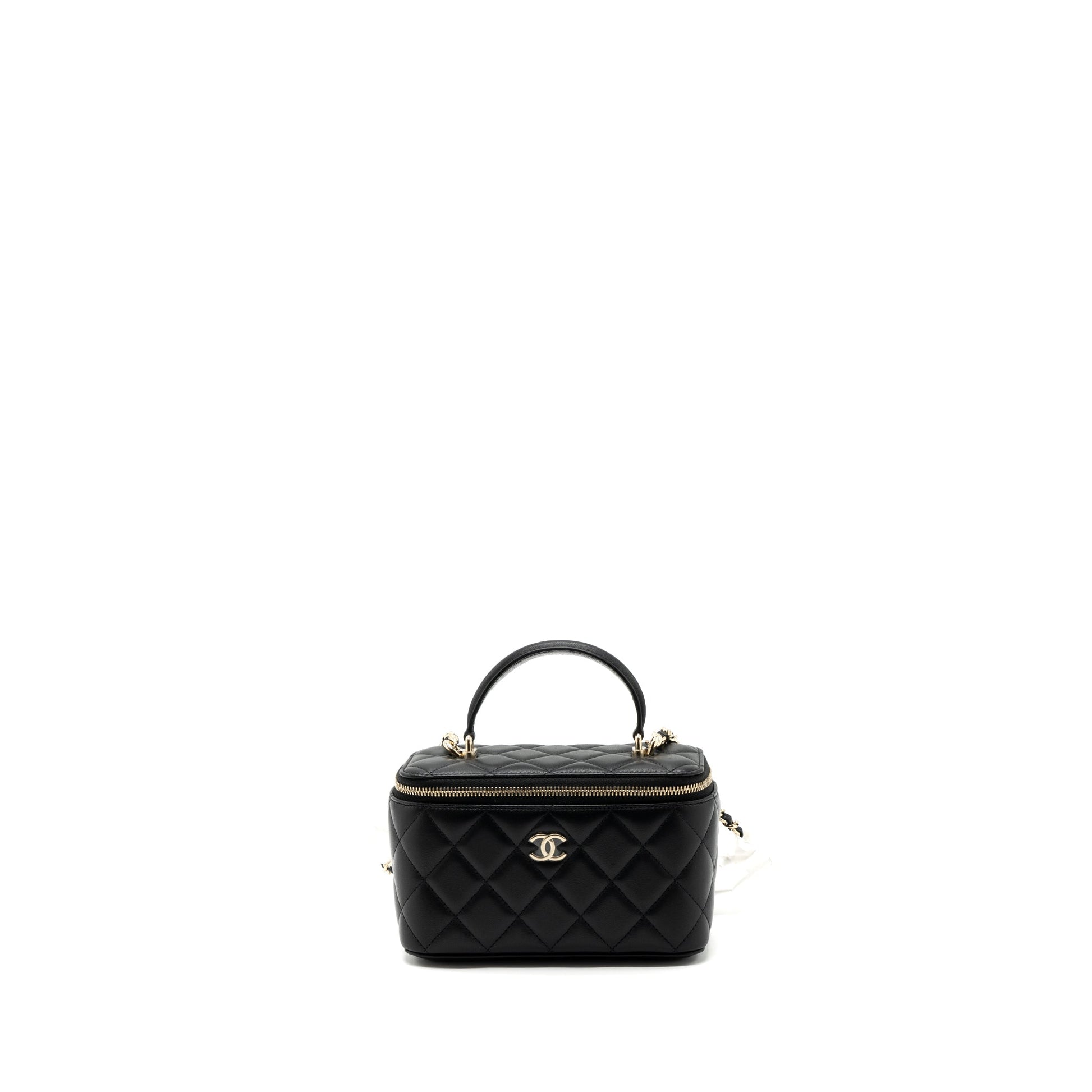 Chanel Top Handle Long Vanity Lambskin LGHW Black Handbag Lghwmicrochip 2