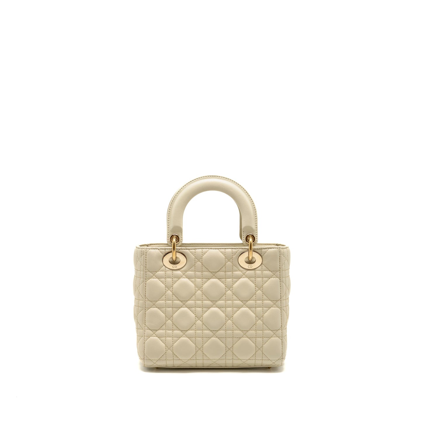Dior Lady Lambskin Handbag White Small Travel Bag