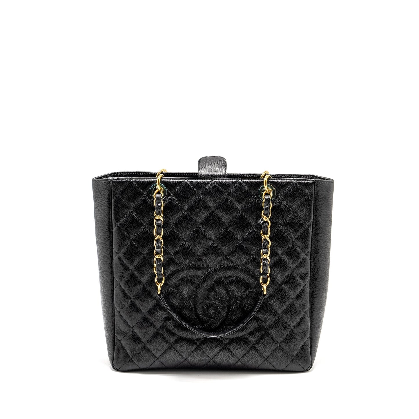 Chanel Petit Shopping Caviar GHW Black Tote Bag