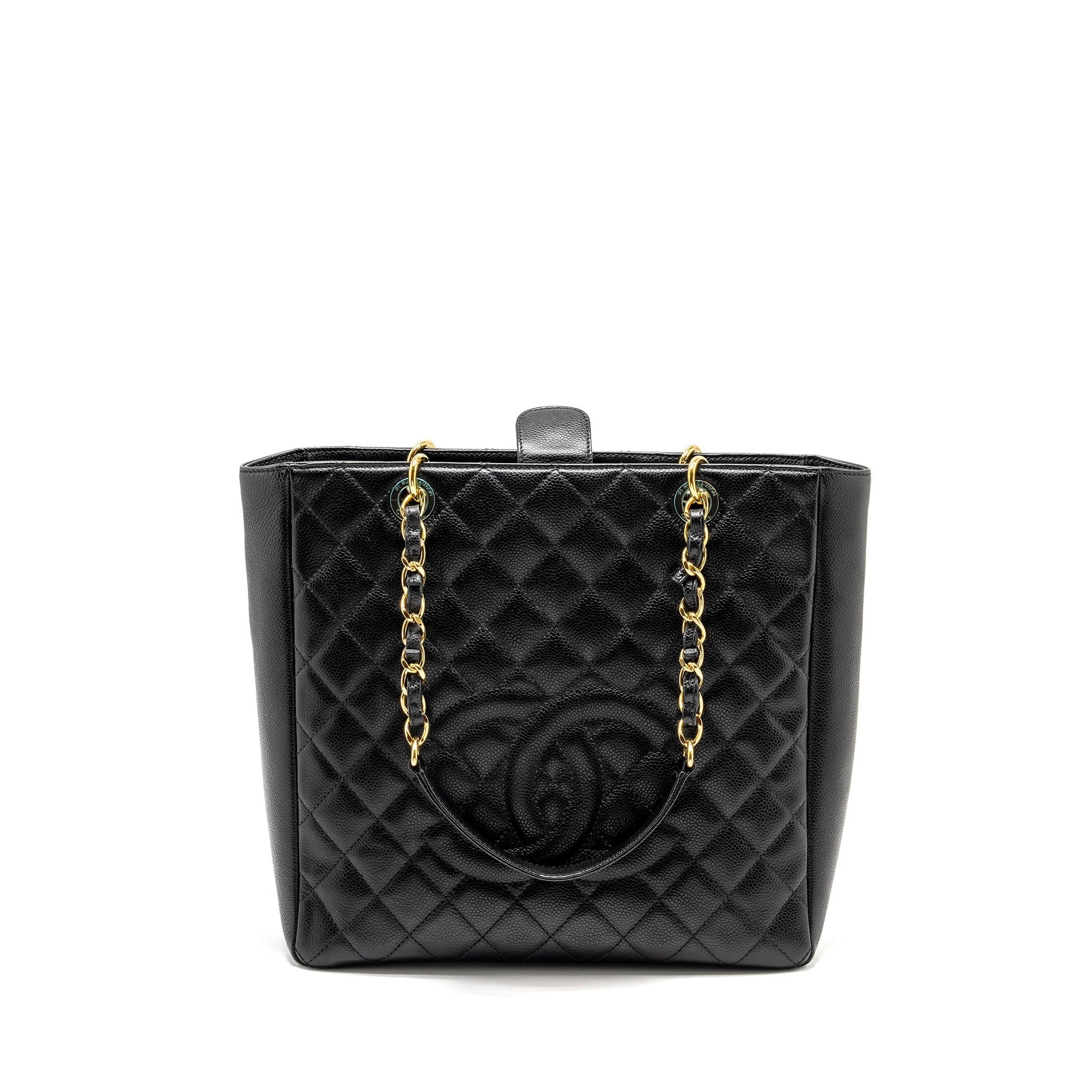 Chanel Petit Shopping Caviar GHW Black Tote Bag