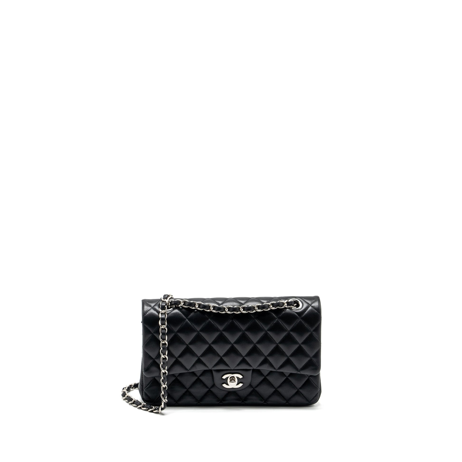 Chanel Classic Double Flap Lambskin SHW Black Shoulder Bag Shw 1