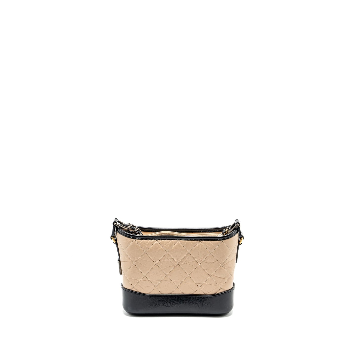 Chanel Gabrielle Hobo Aged Calfskin Hardware Multicolour Black Beige Small Shoulder Bag