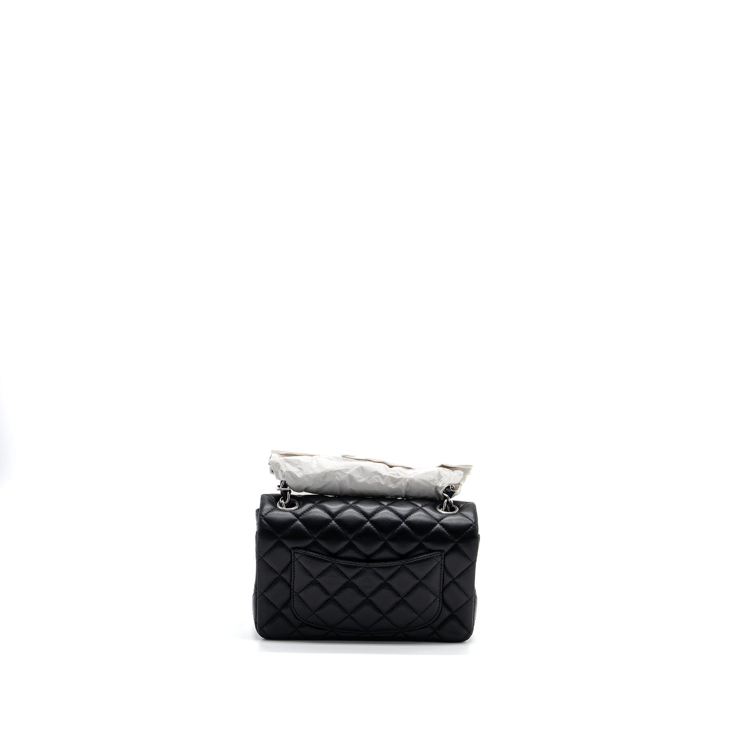Chanel rectangular flap lambskin SHW Microchip Black Shoulder Bag Microchip 1