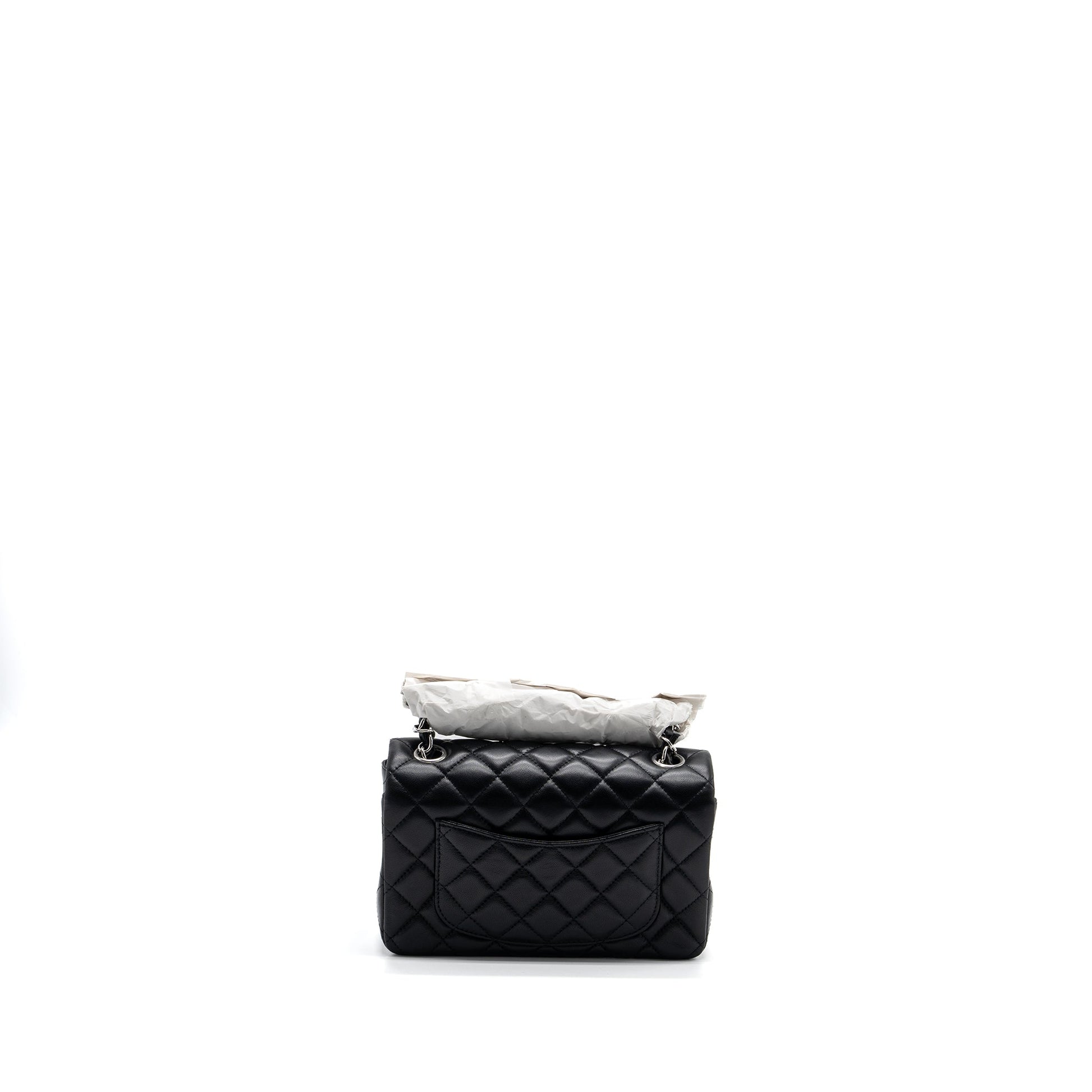 Chanel rectangular flap lambskin SHW Microchip Black Shoulder Bag Microchip 1