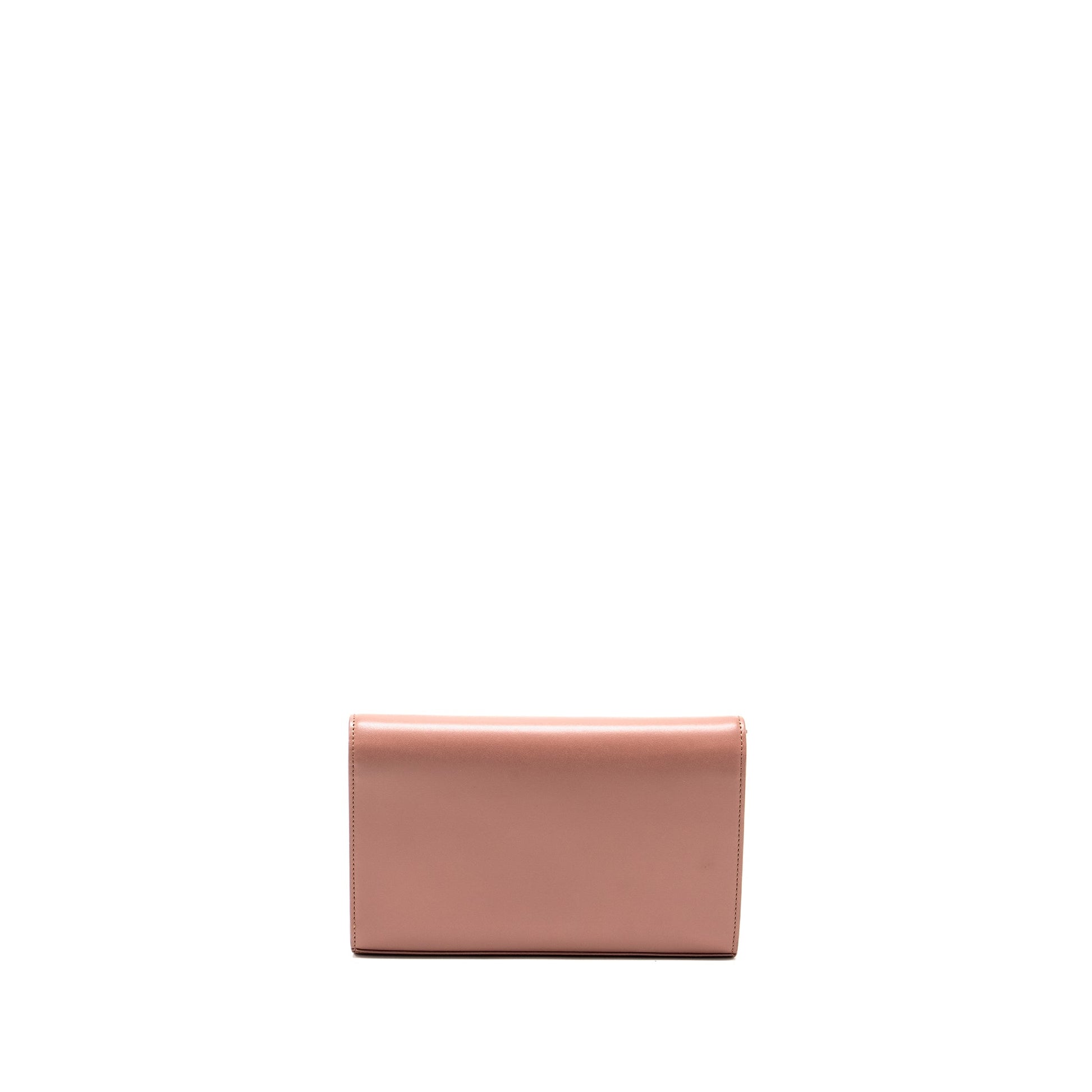 Fendi Crossbody Purse Calfskin Light Pink Logo Crossbody Bag