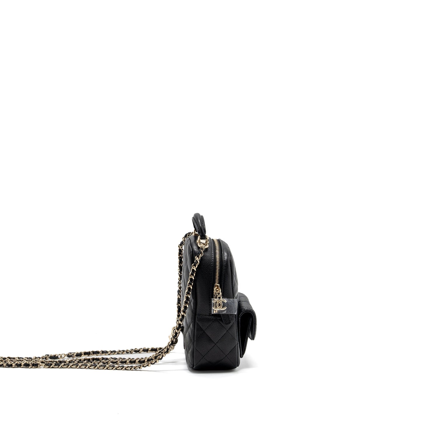 Chanel 24C backpack caviar LGHW microchip Black Crossbody Bag