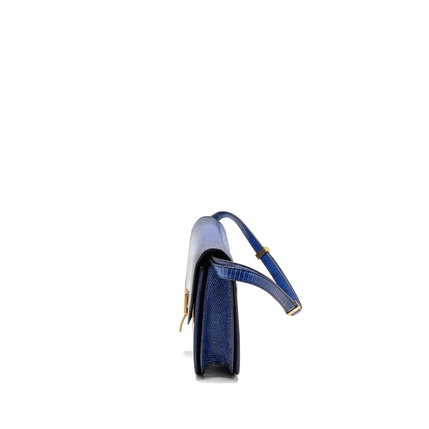 Luxury Classic Box Bag Lizard Ghw Blue Medium Travel Bag