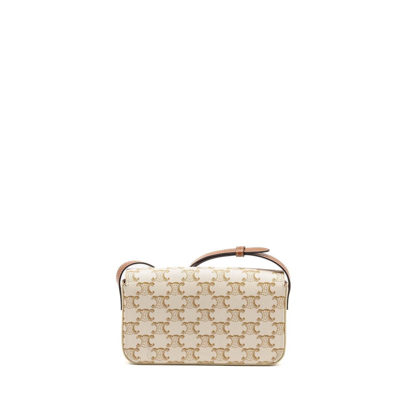 Celine Triomphe Shouder Purse Triomphe Calfskin Handbag Canvas White Travel Bag