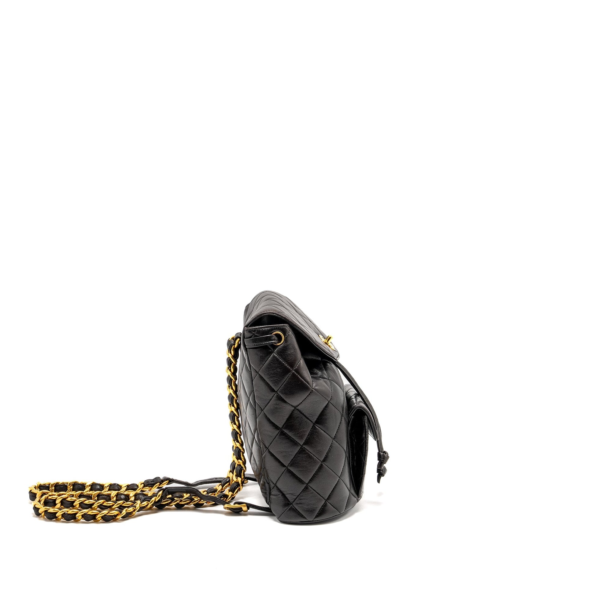 Chanel Duma Backpack Lambskin Black Ghw