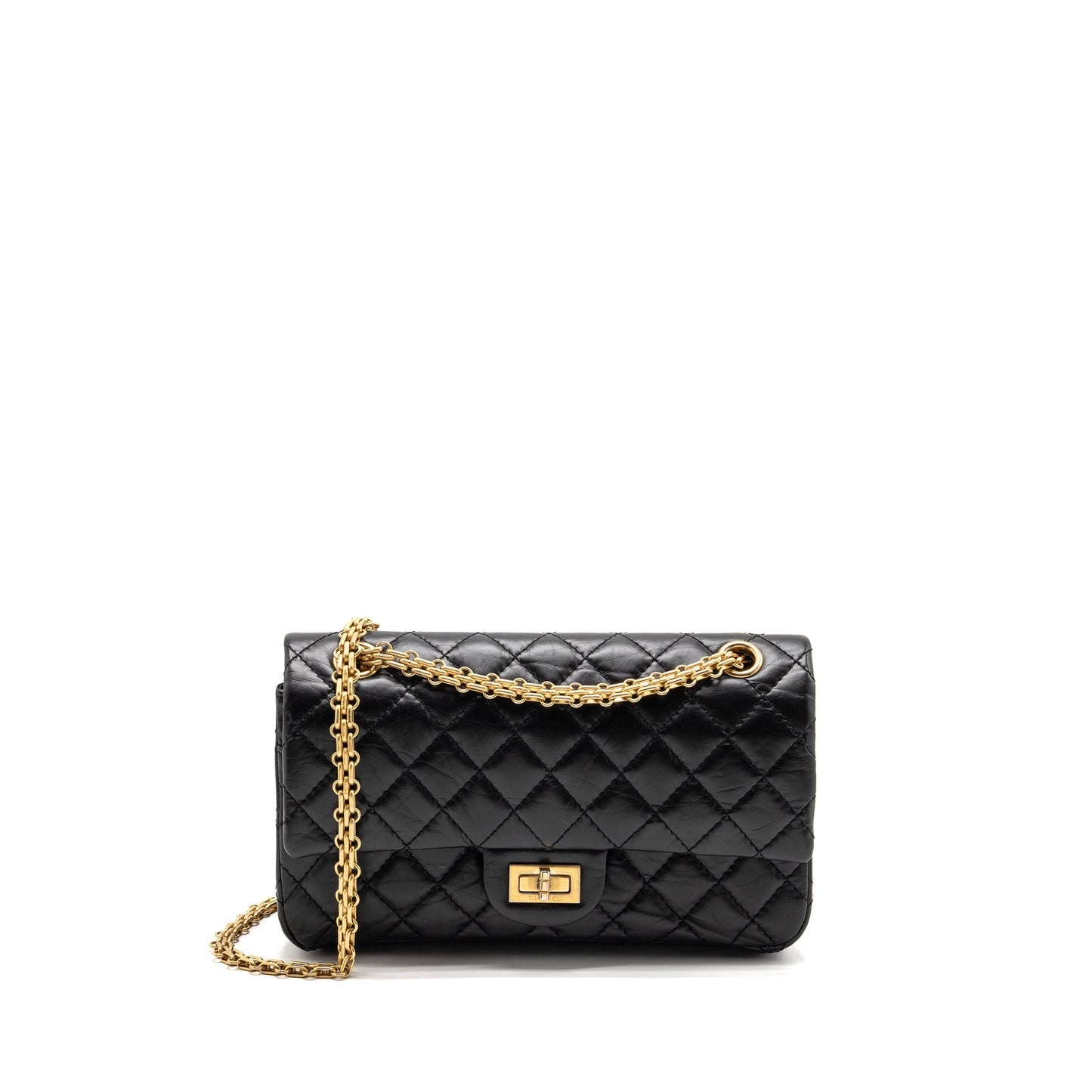 Chanel 2.55 reissue flap Aged calfskin GHW Black Small Shoulder Bag Ghw 1