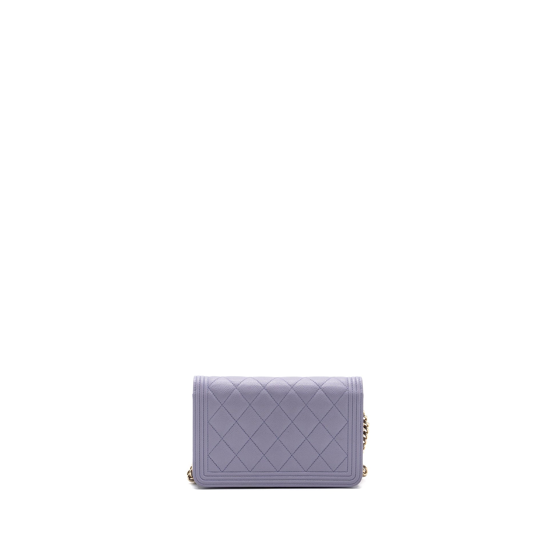 Chanel boy on caviar lialic light purple Wallet Case