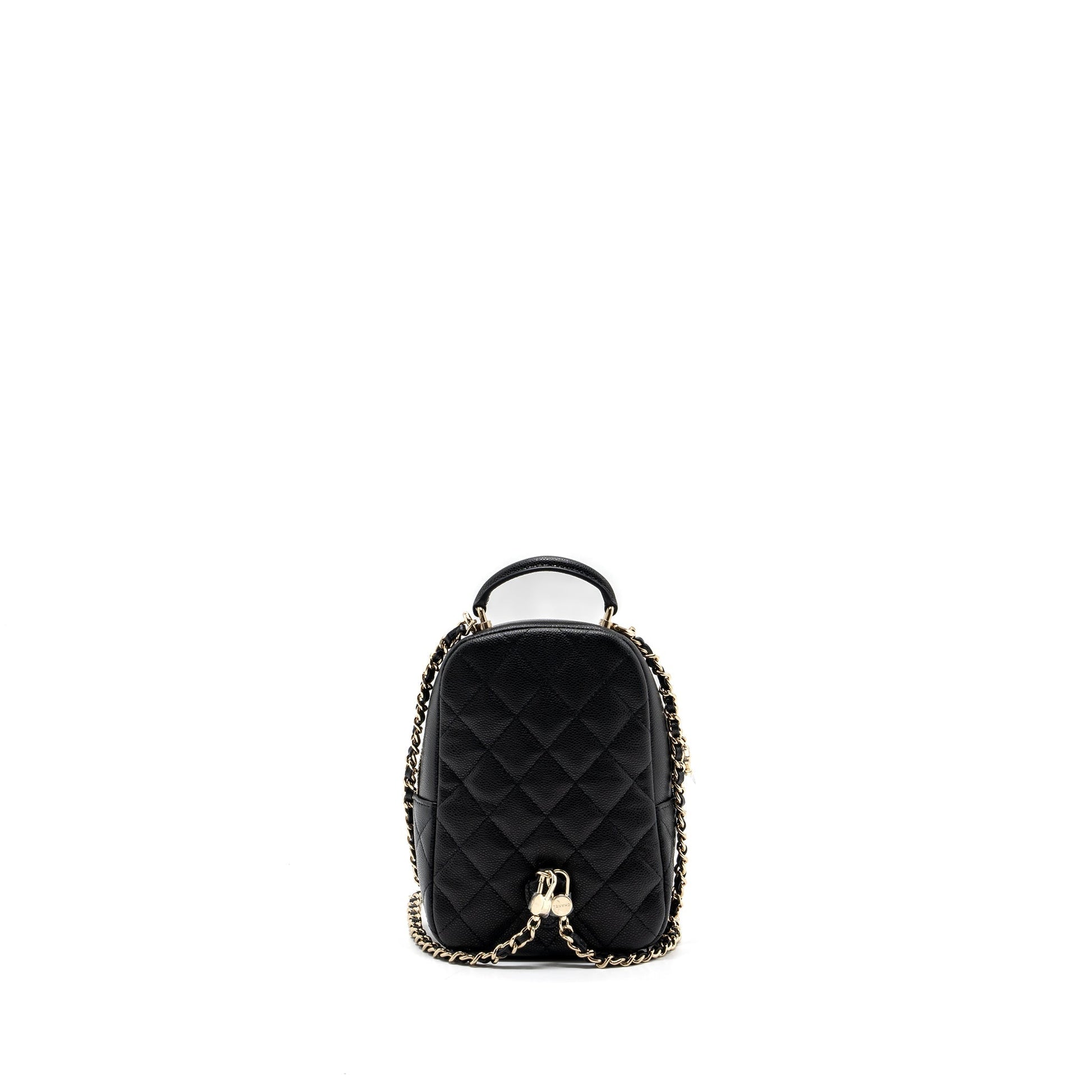 Chanel 24C backpack caviar LGHW microchip Black Crossbody Bag
