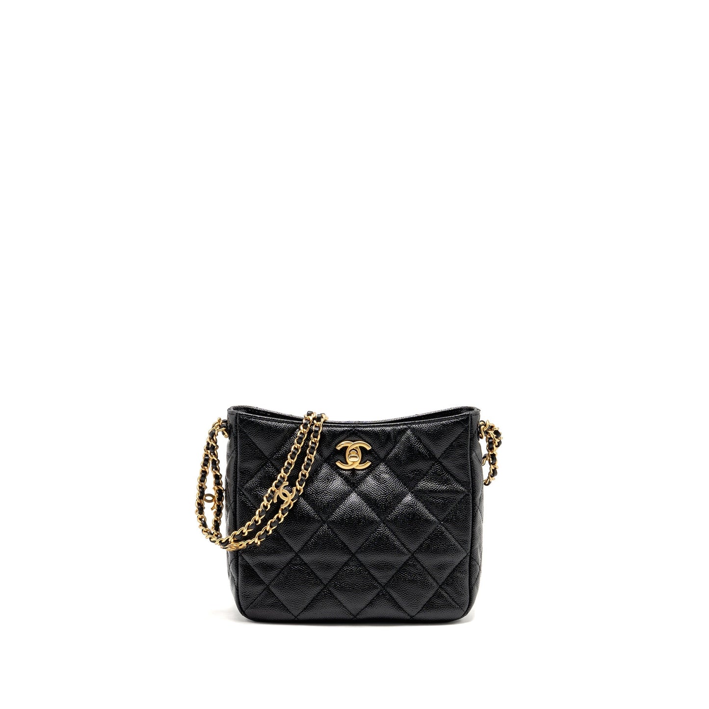 Chanel quilted hobo caviar GHW microchip Black Shoulder Bag Ghw Microchip