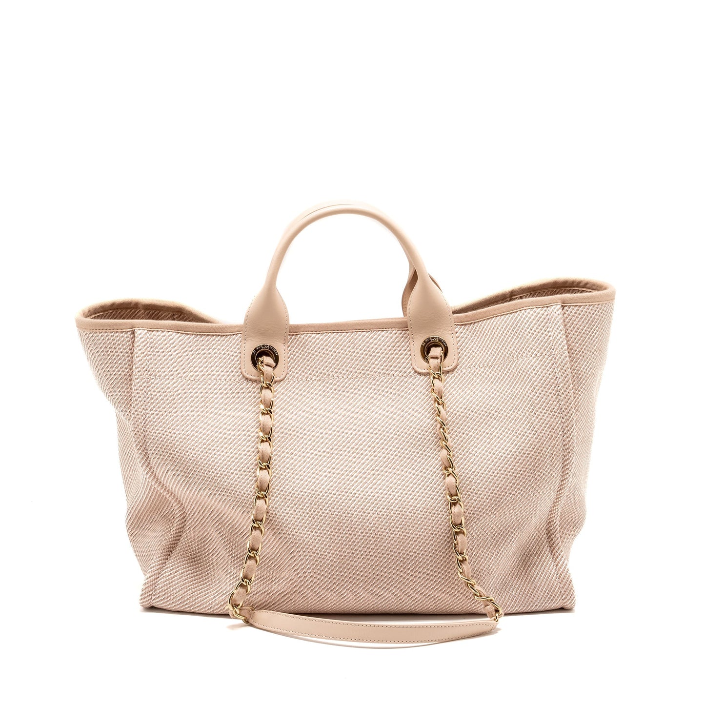 Chanel Deauville Light LGHW Pink Canvas Tote Bag Pink Lghw