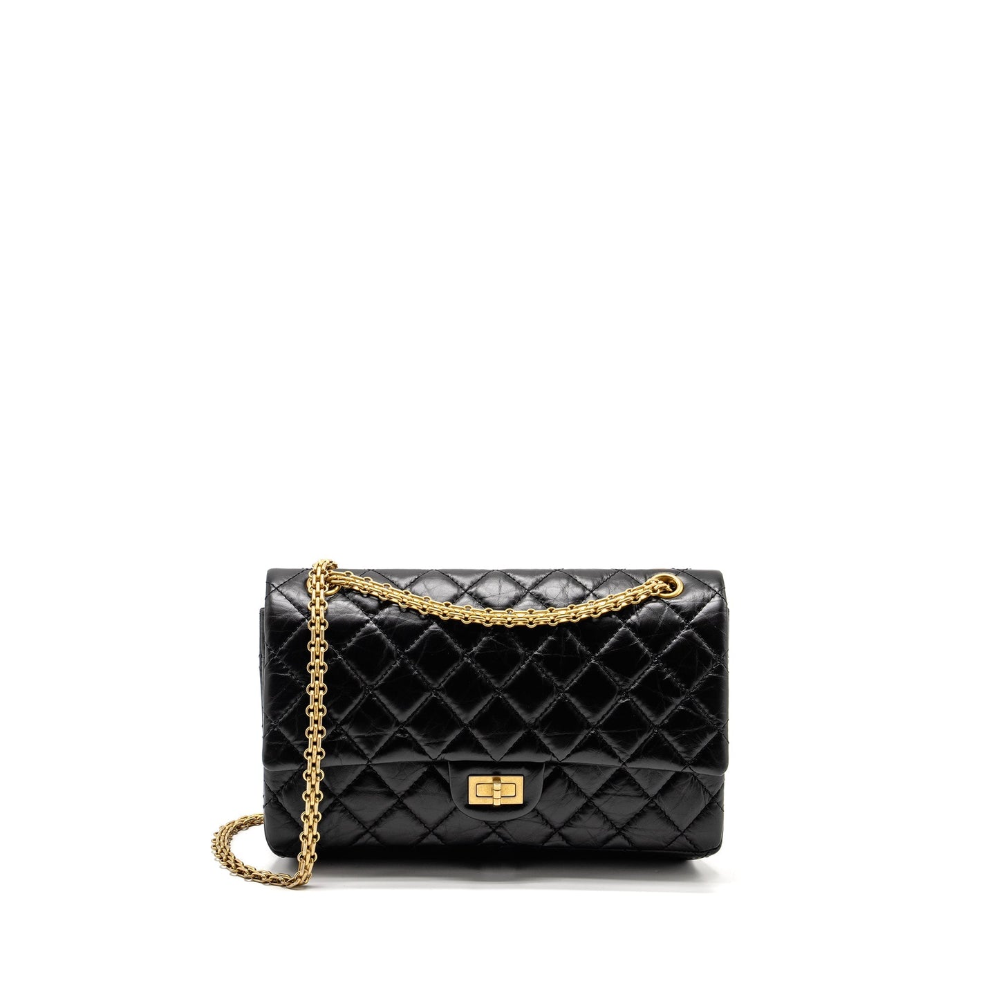 Chanel 2.55 Reissue Flap Aged Calfskin GHW Black Shoulder Bag 9