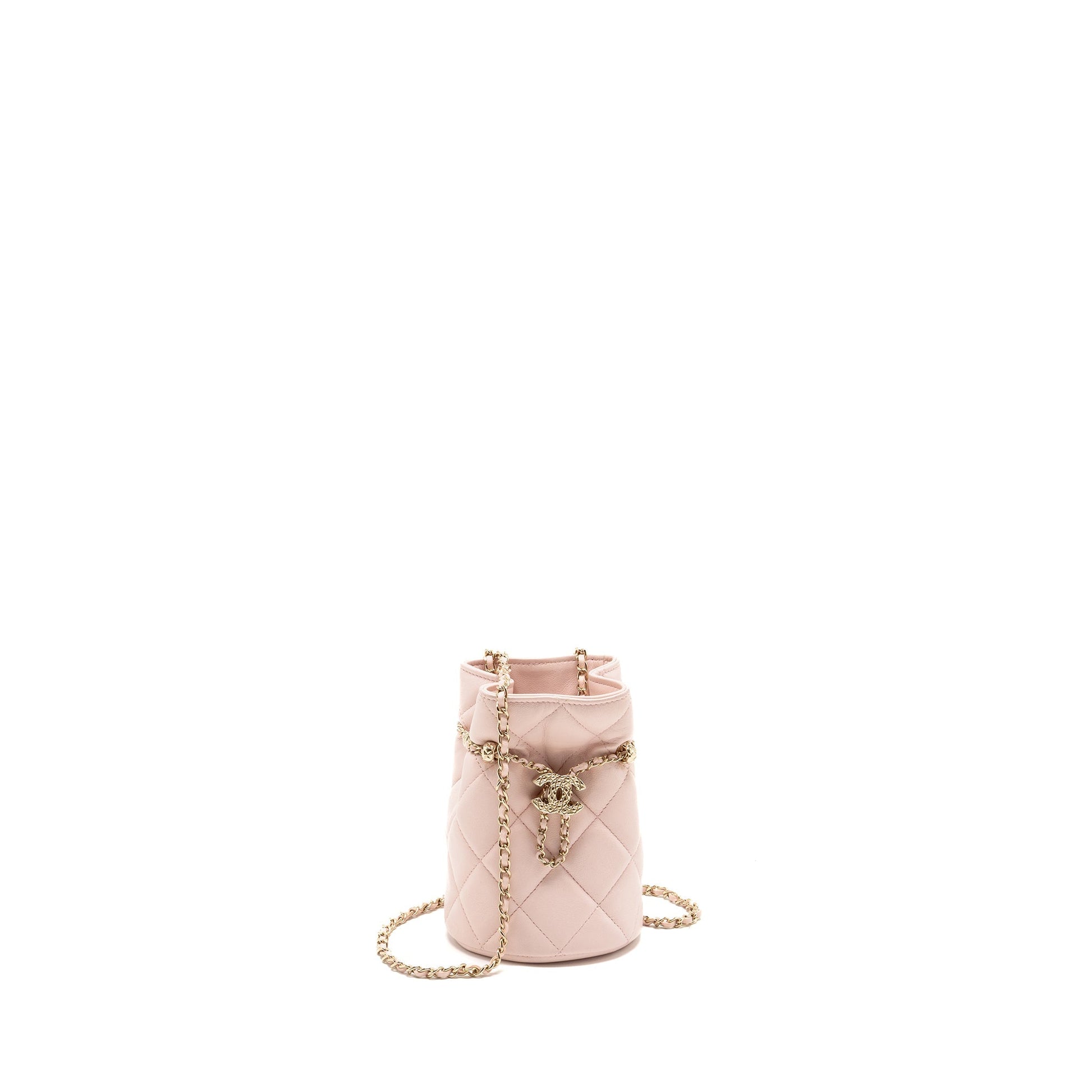 Chanel Drawstring Bucket Lambskin LGHW Pink Jewelry