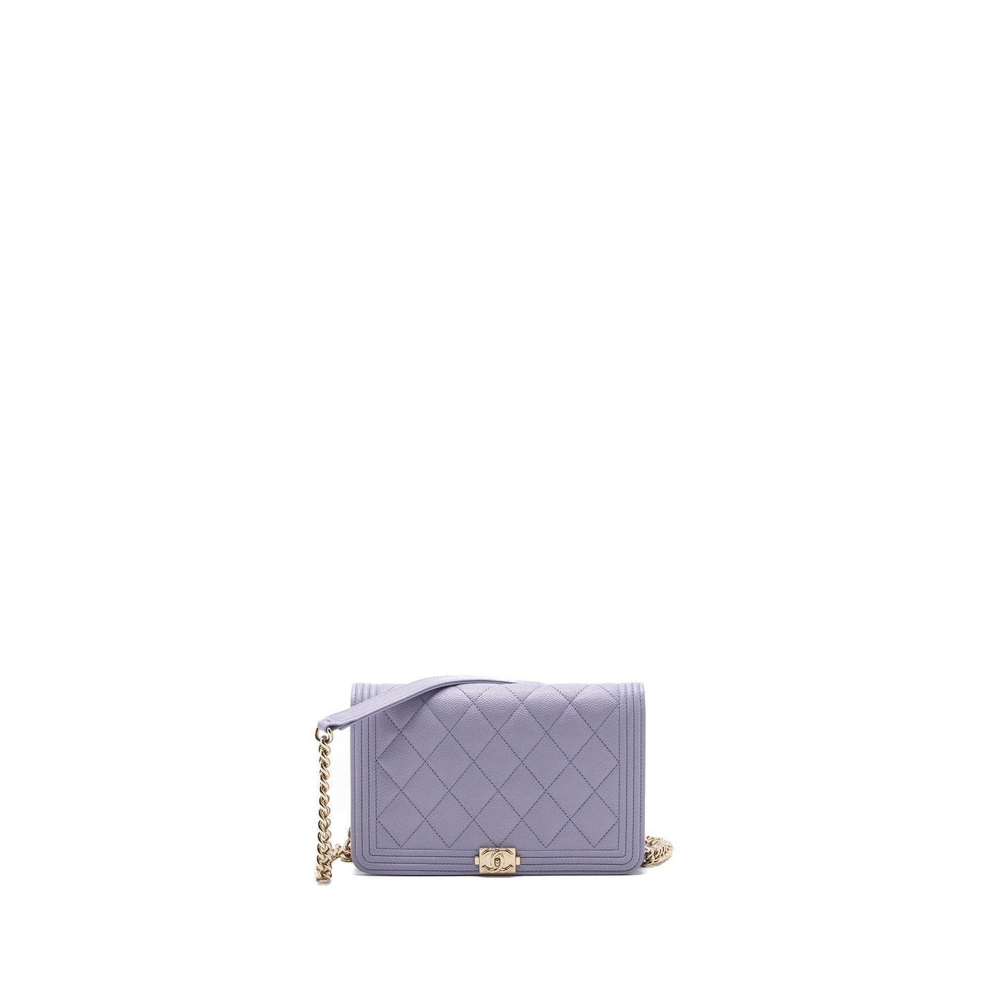 Chanel boy on caviar lialic light purple Wallet Case