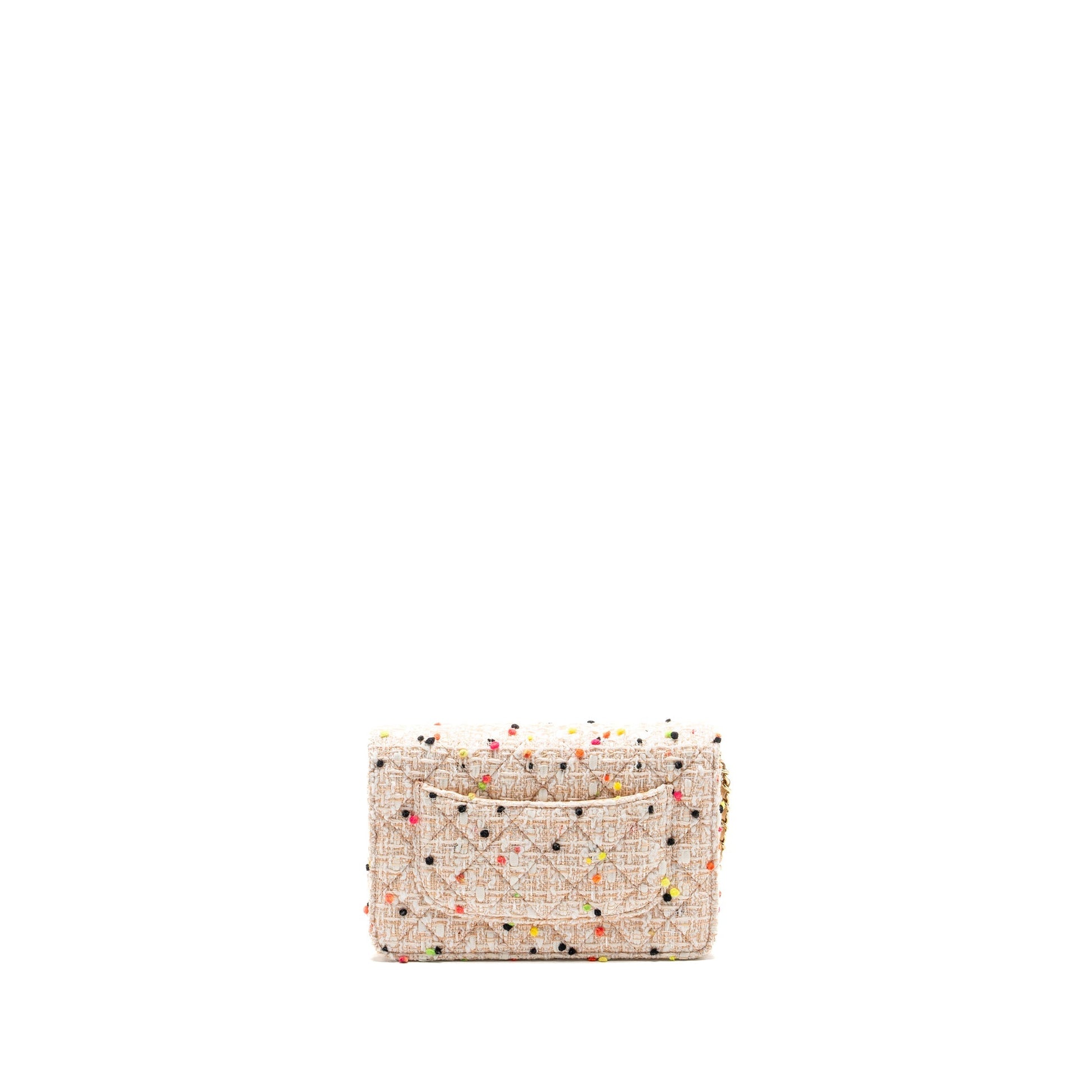 Chanel 19s On O Tweed LGHW Multicolour Wallet Case