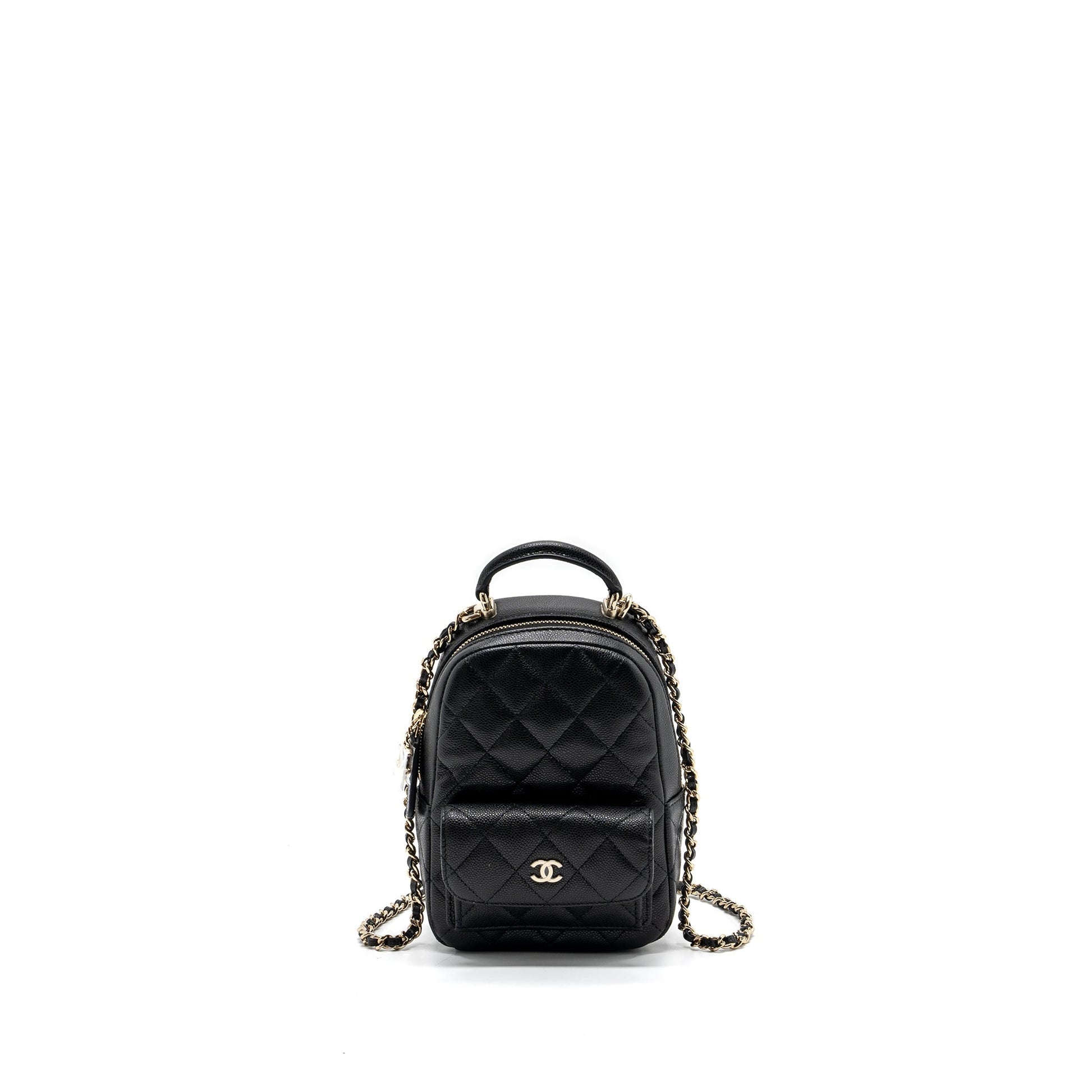 Chanel 24C backpack caviar LGHW microchip Black Crossbody Bag