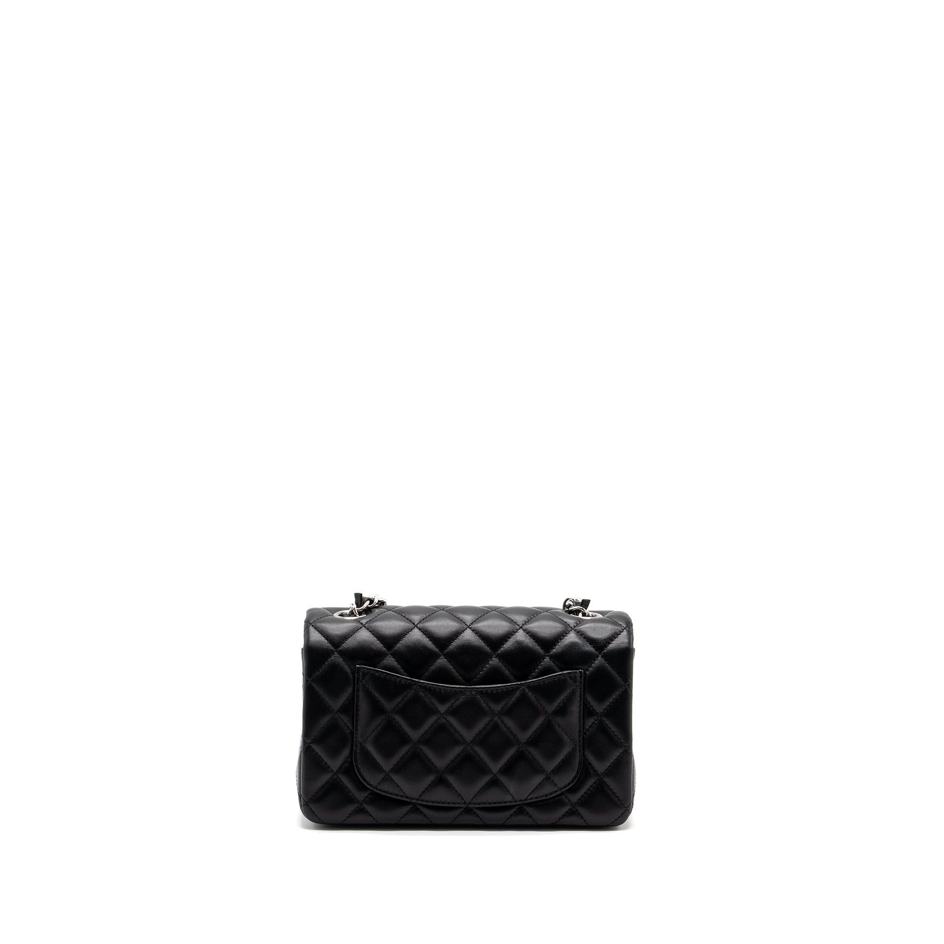 Chanel rectangular flap lambskin SHW microchip Black Shoulder Bag