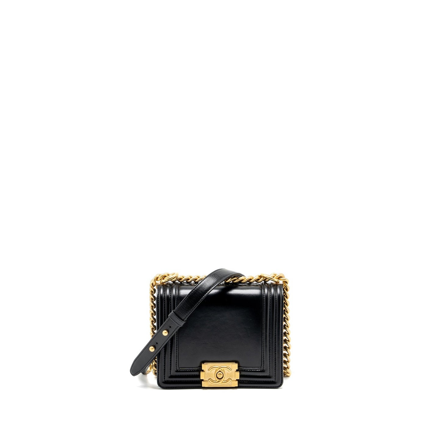 Chanel square boy limited edition calfskin GHW Black Mini Bag