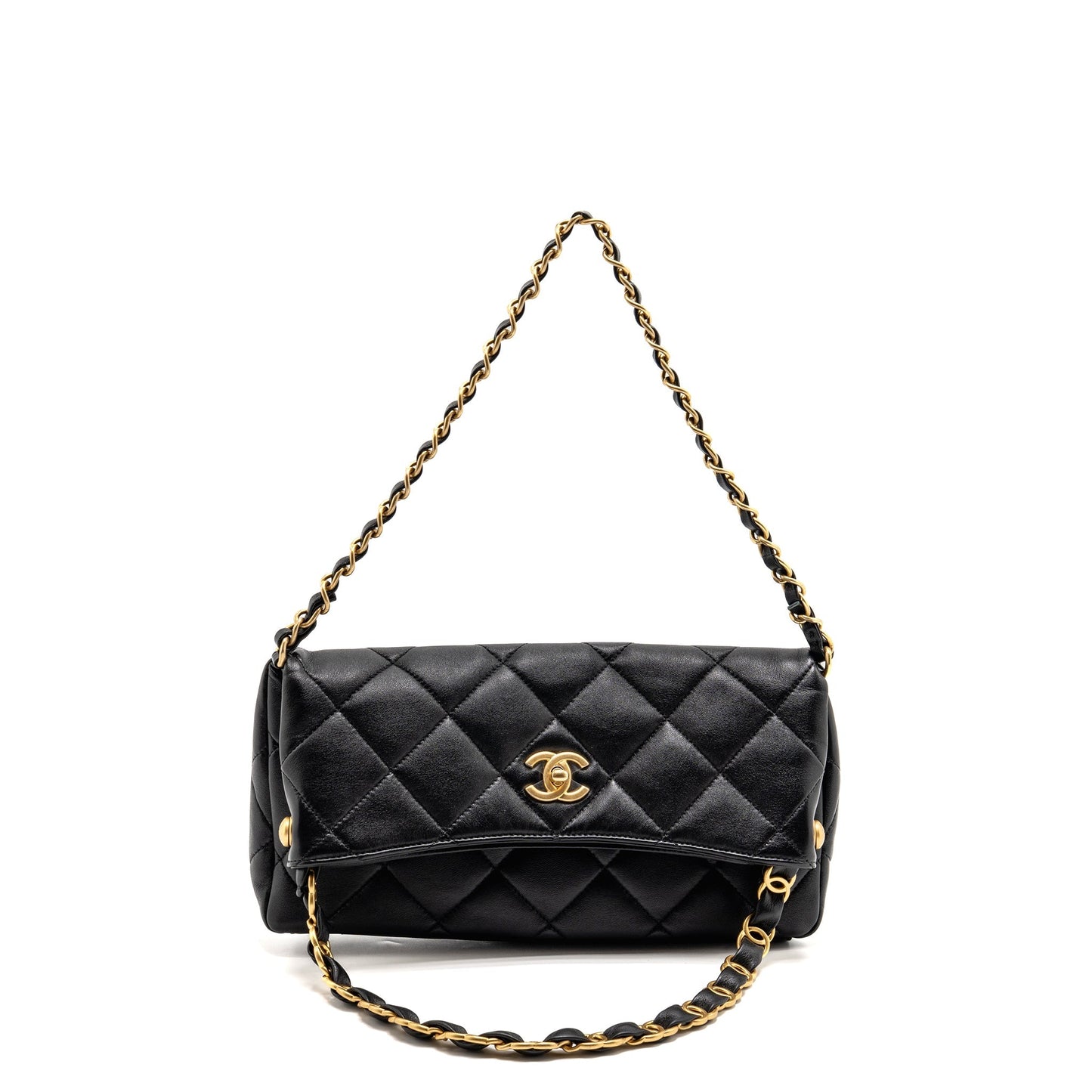 Chanel Hobo Lambskin GHW Microchip Black Shoulder Bag Ghw Microchip