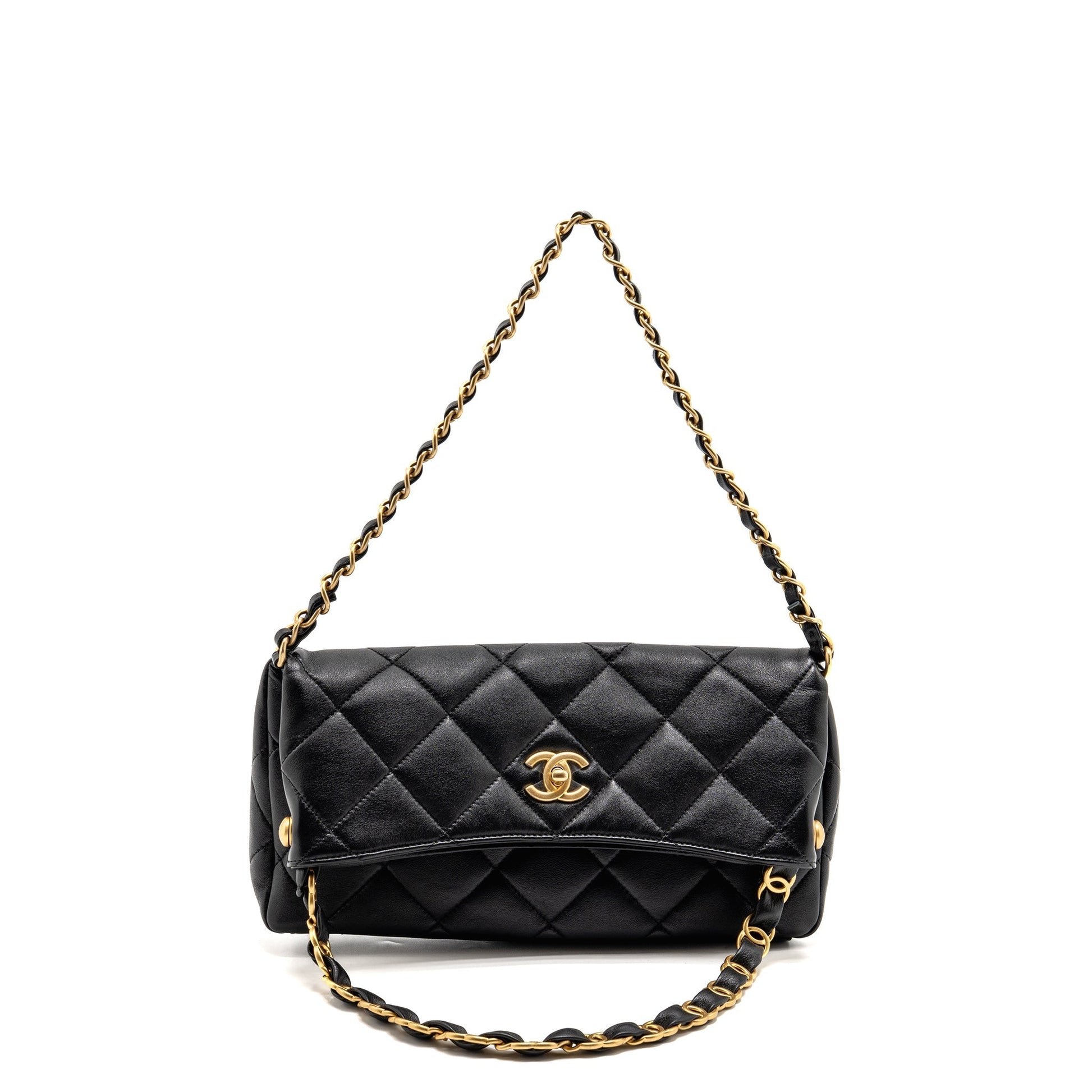 Chanel Hobo Lambskin GHW Microchip Black Shoulder Bag Ghw Microchip