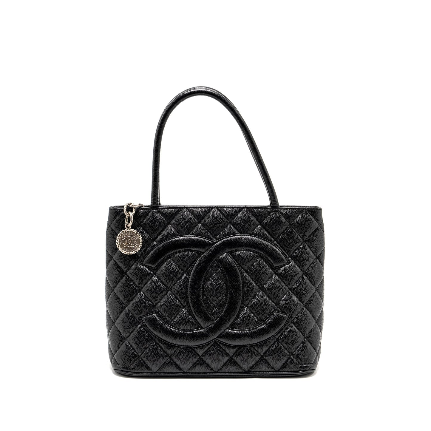 Chanel Medallion Caviar SHW Black Tote Bag