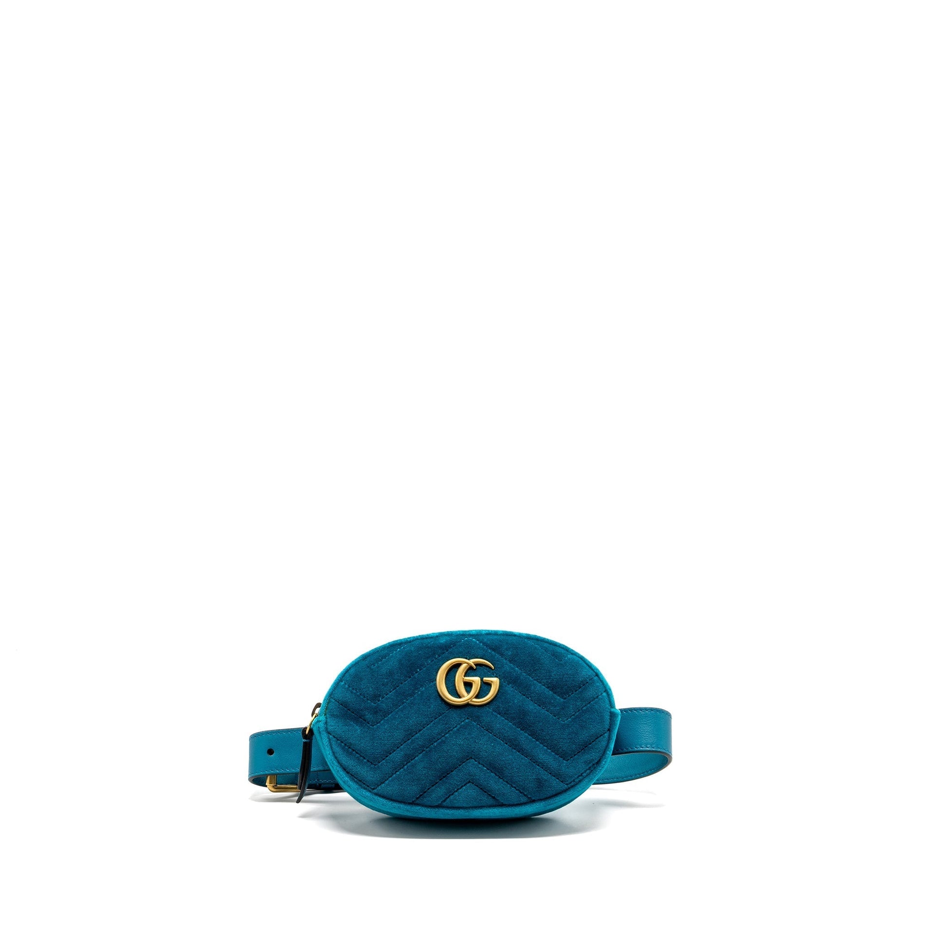 Gucci Size Marmont Belt Bag Velvet Blue Accessory