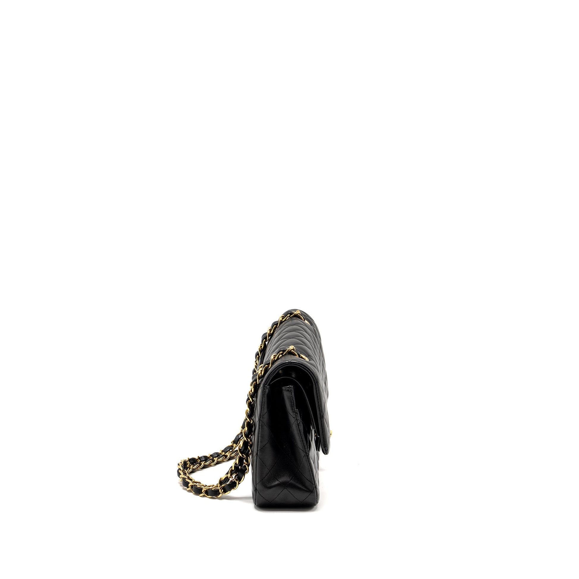 Chanel Classic Double Flap Lambskin GHW Black Shoulder Bag Ghw 9