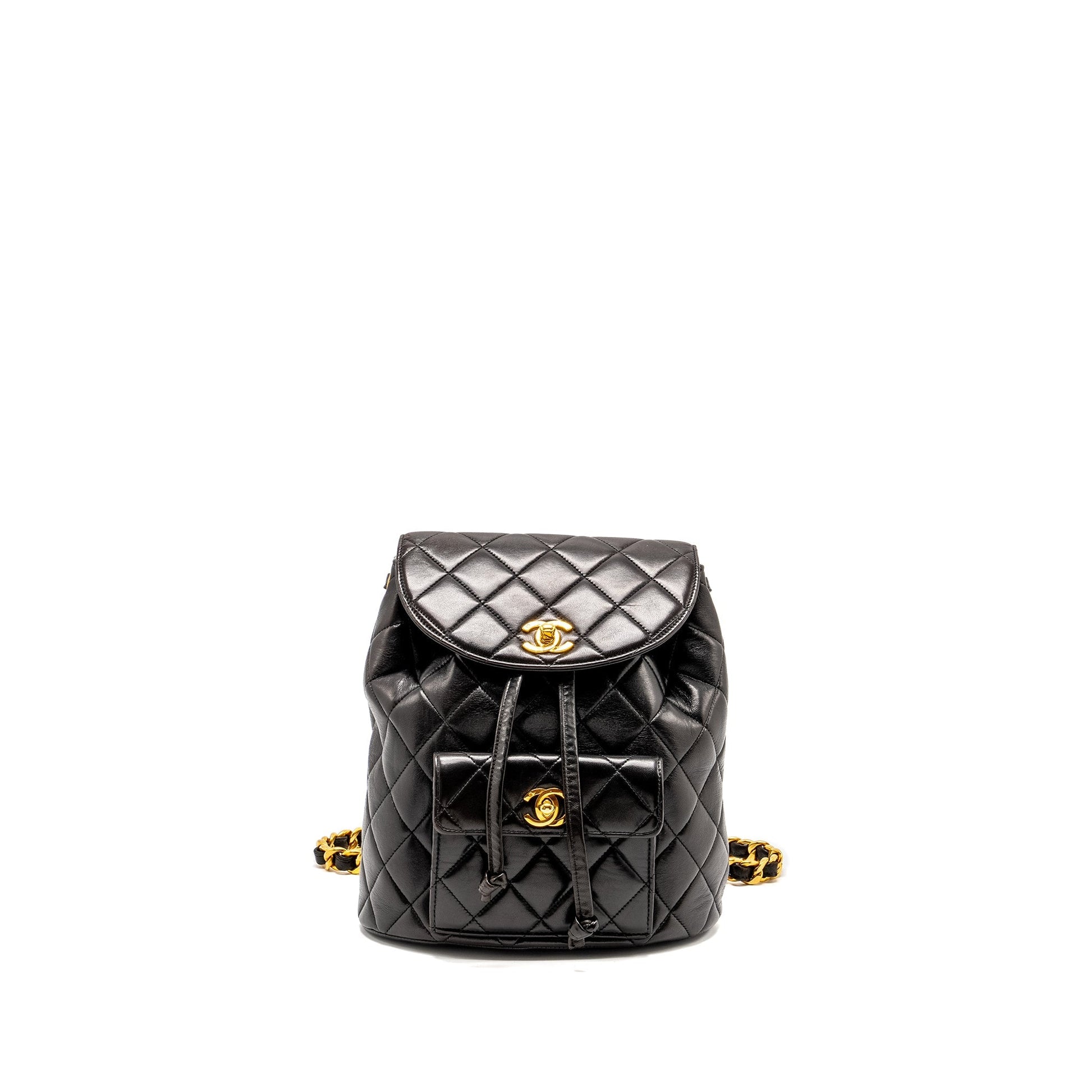Chanel Duma Backpack Lambskin Black Ghw