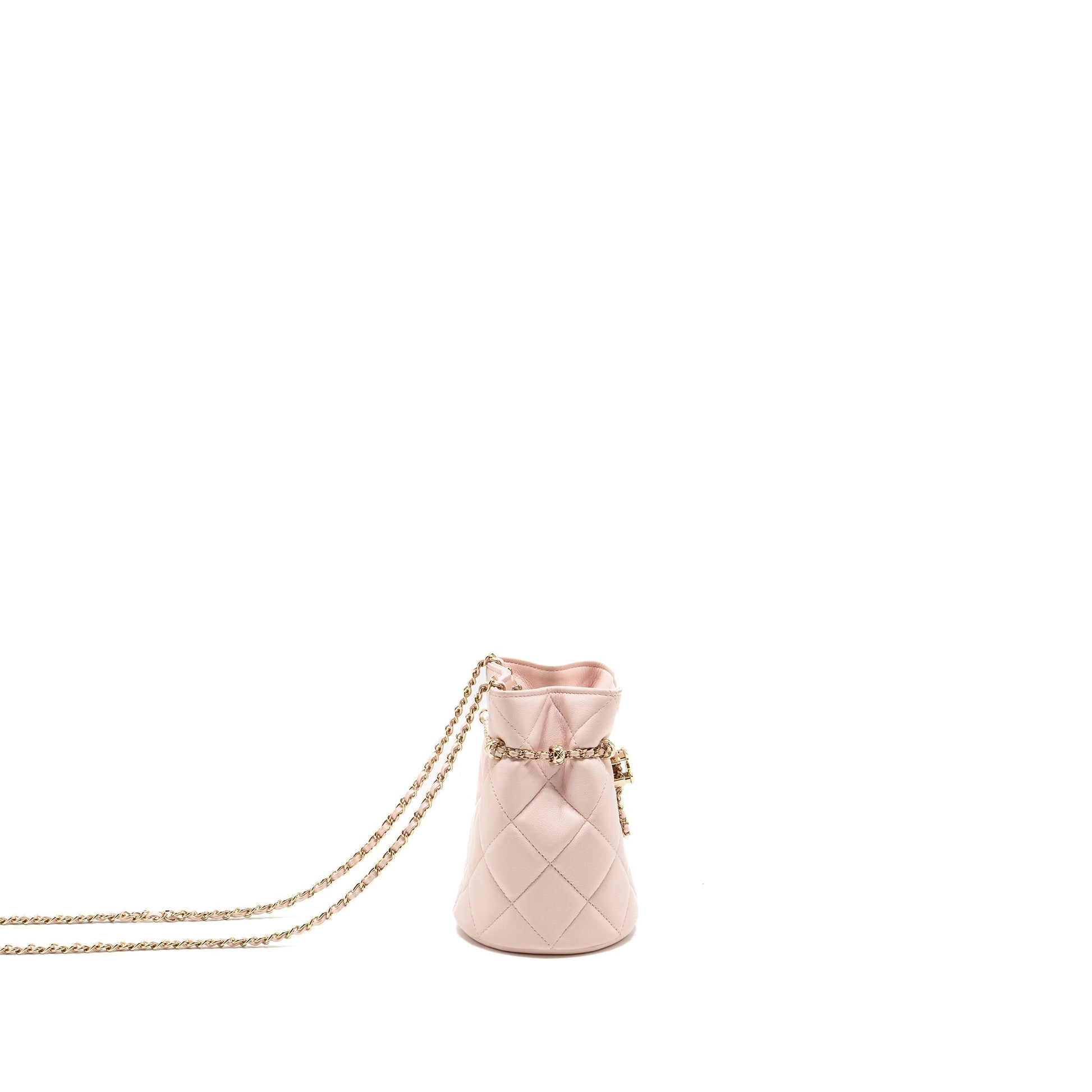 Chanel Drawstring Bucket Lambskin LGHW Pink Jewelry