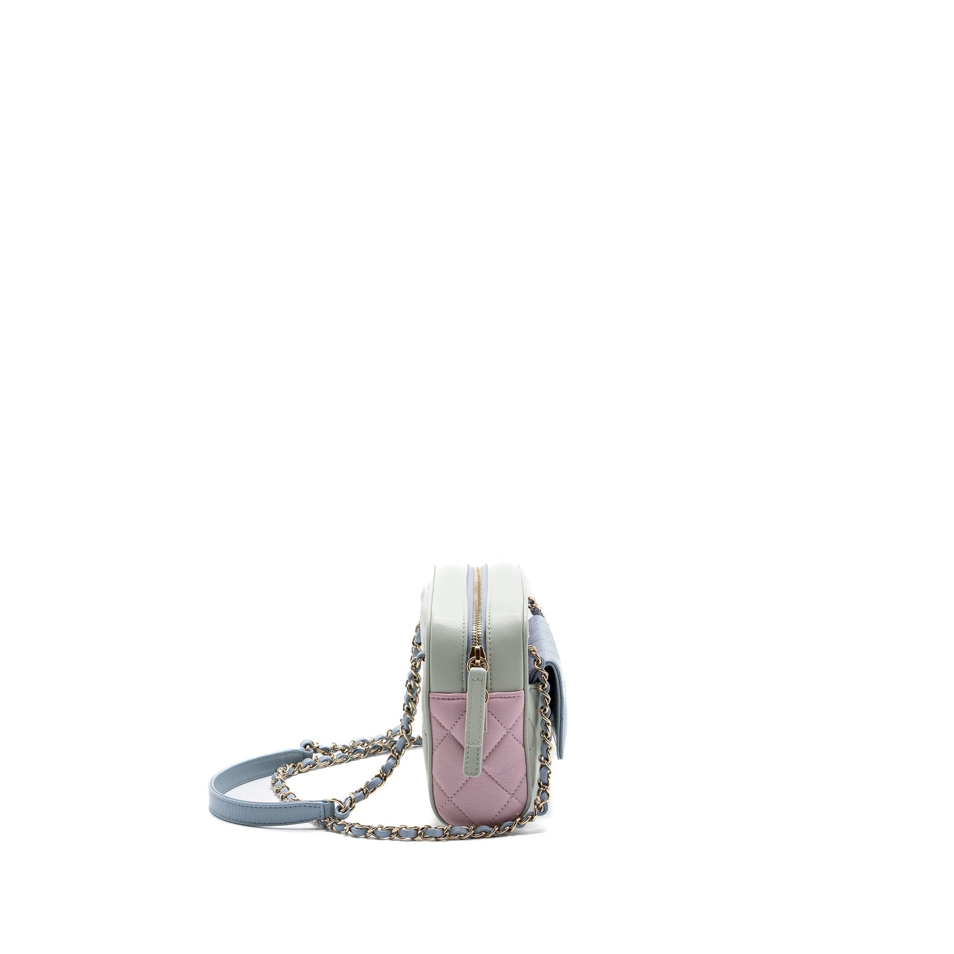 Chanel camera goatskin LGHW Multicolor Blue Green Pink Small Crossbody Bag