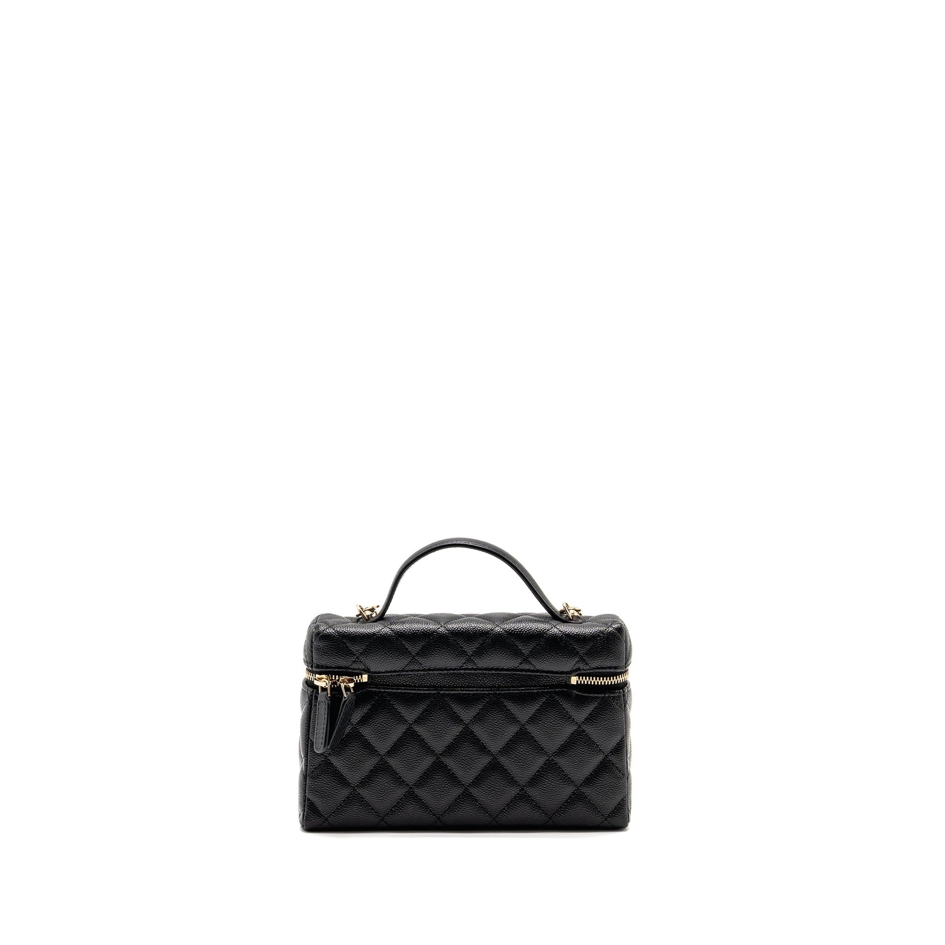 Chanel Top Handle vanity caviar LGHW microchip Black Handbag