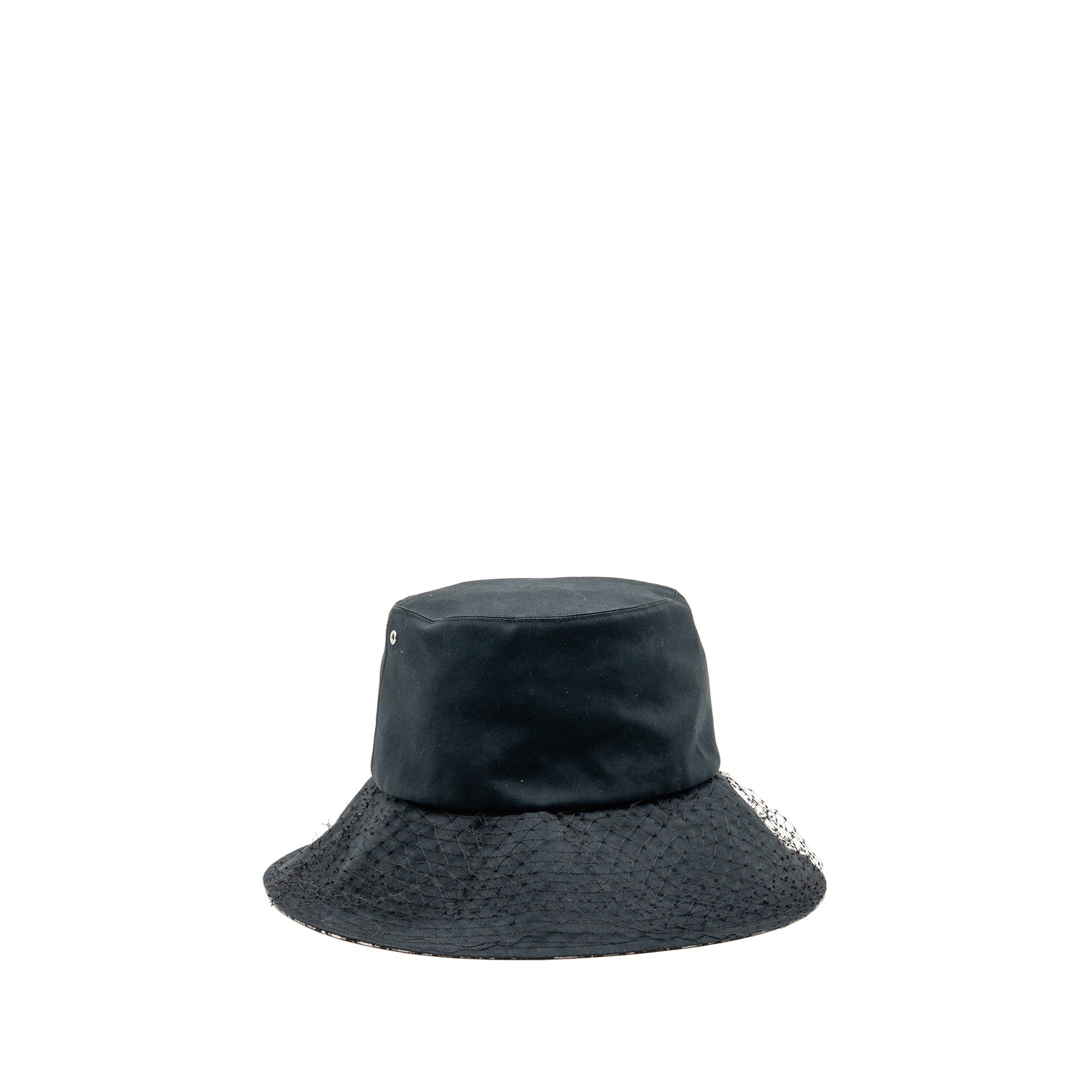 Dior Size Teddy D Brim Hat With Veil Black Bucket Bucket Bag