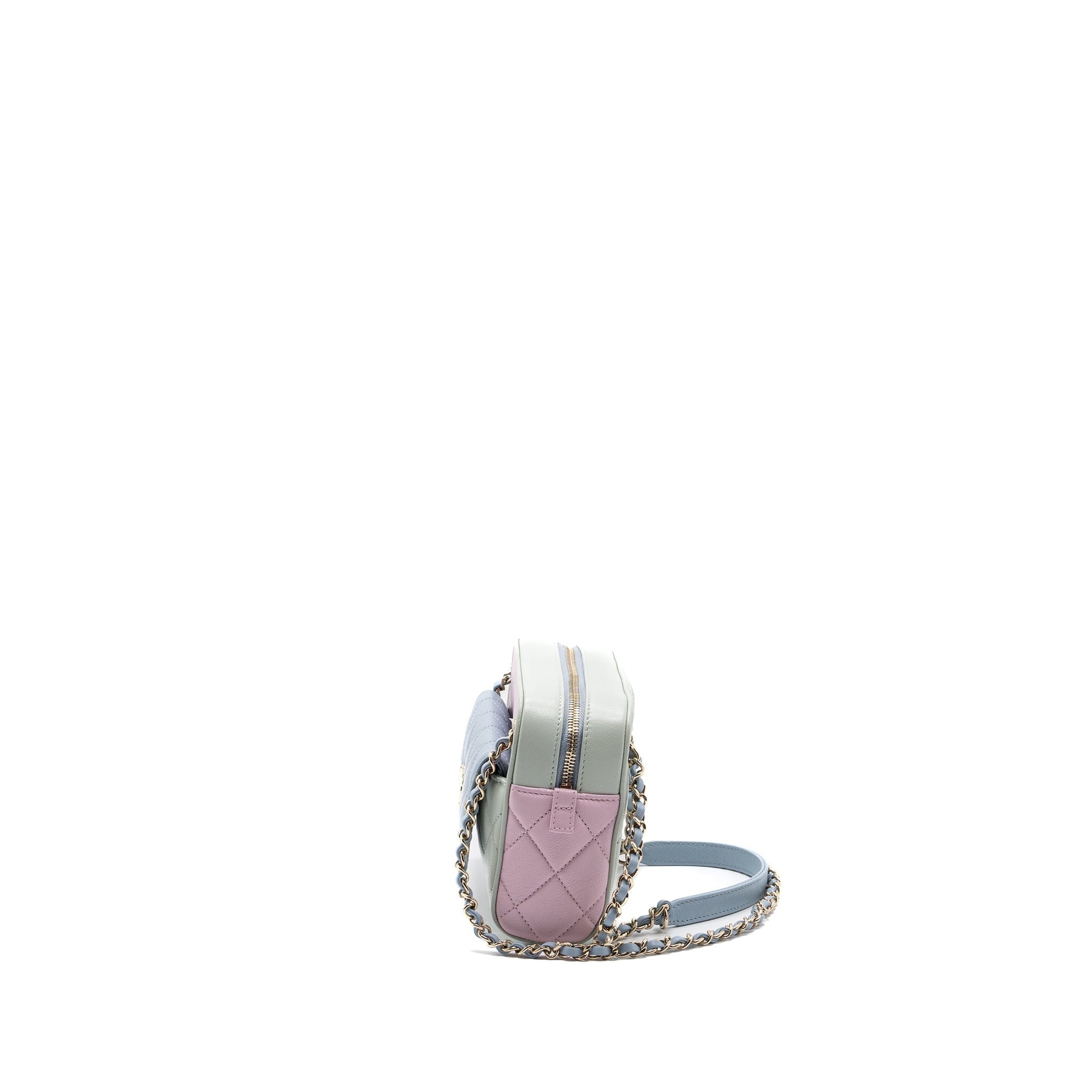 Chanel camera goatskin LGHW Multicolor Blue Green Pink Small Crossbody Bag