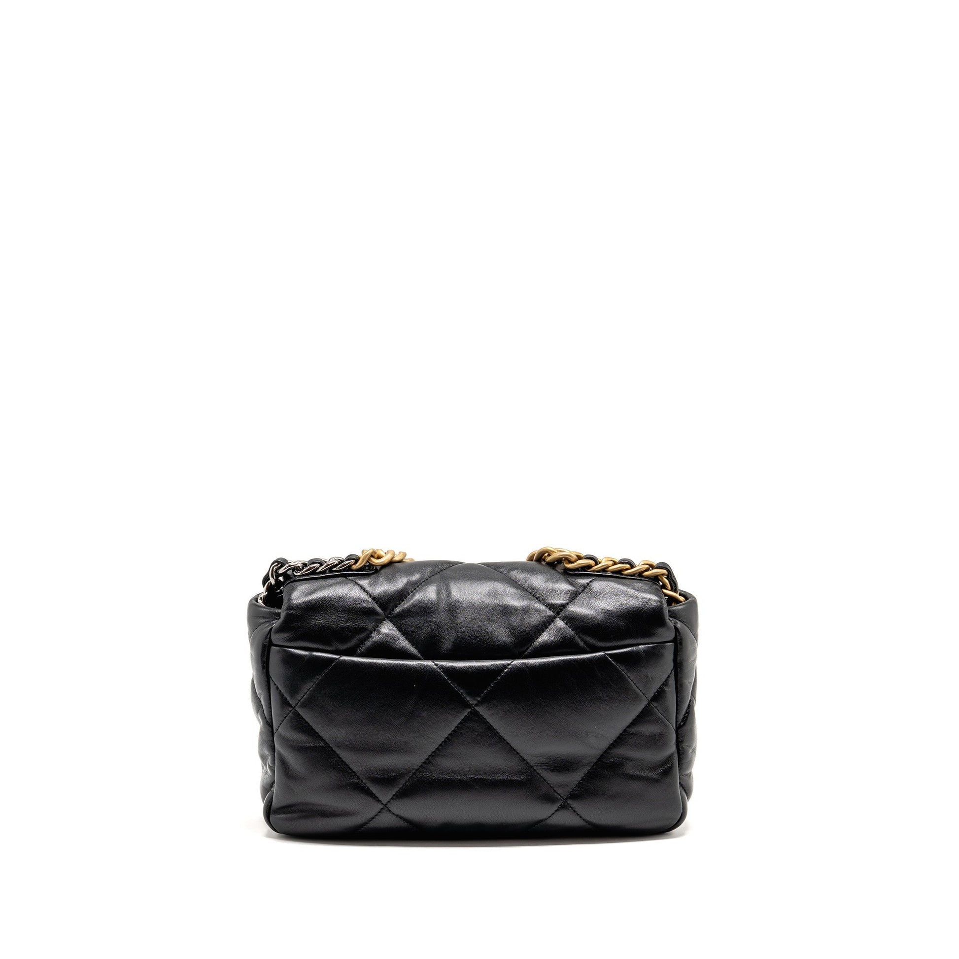 Chanel 19 goatskin hardware microchip Multicolor Black Small Handbag