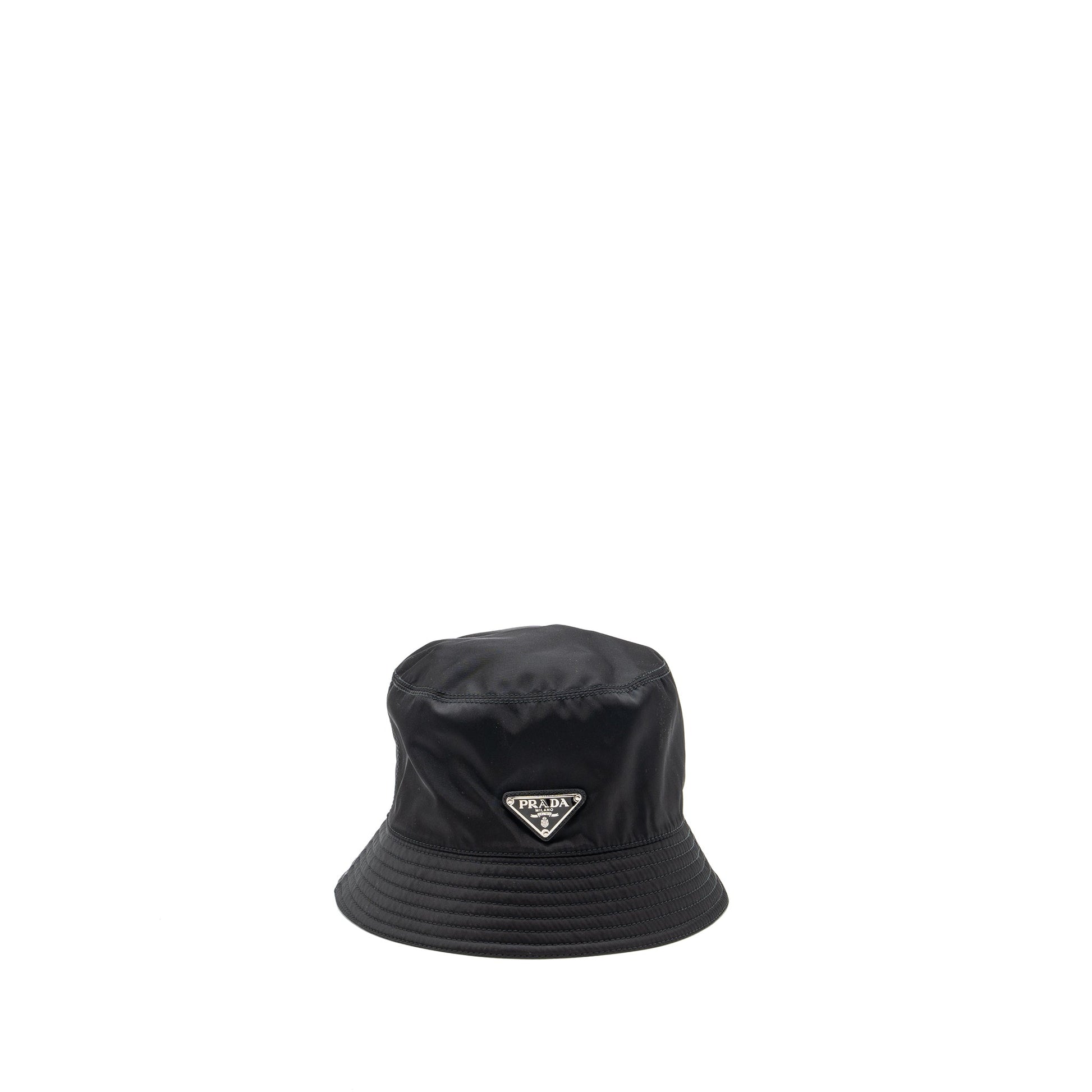 Prada Size L Re Hat Handbag Nylon Black Bucket Bag