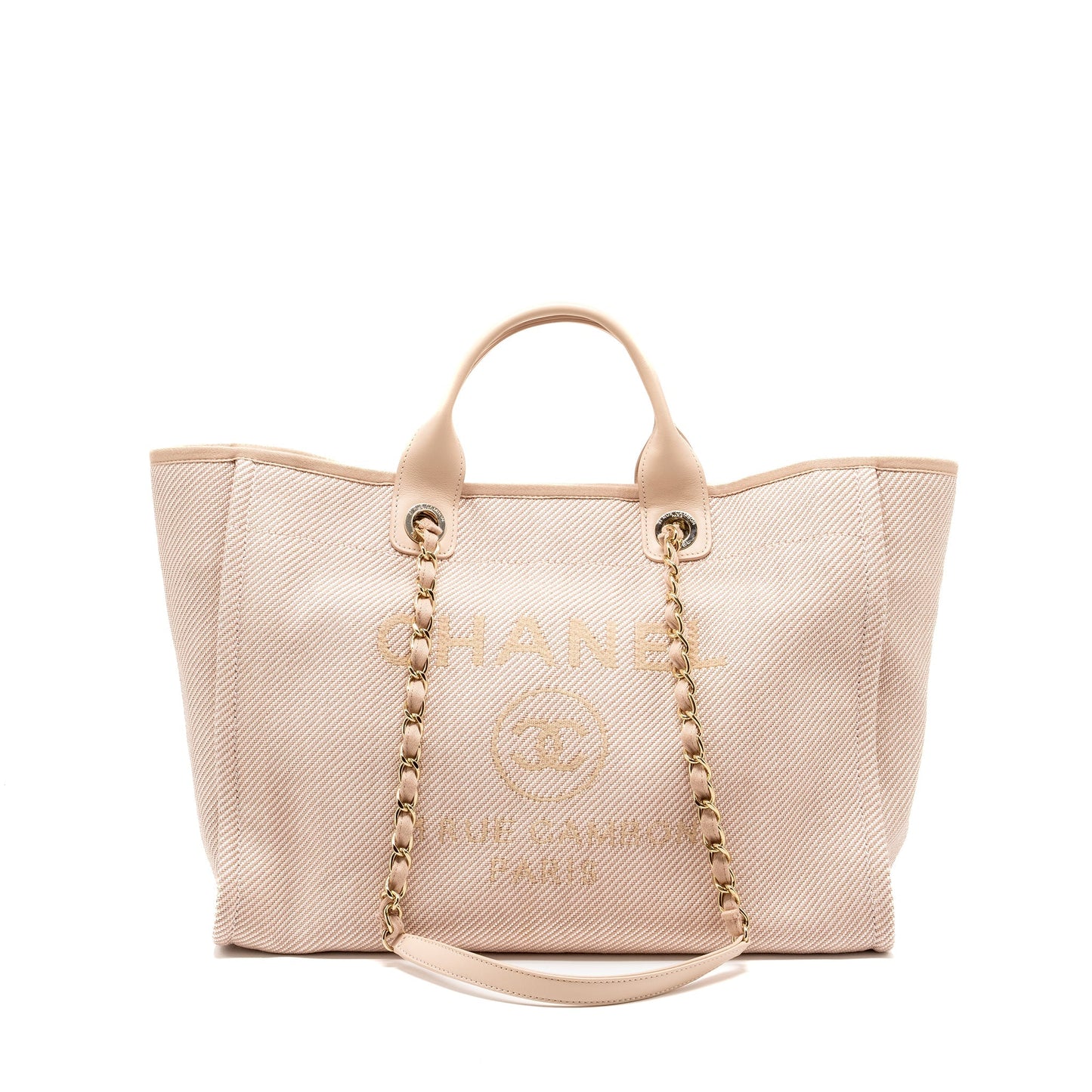 Chanel Deauville Light LGHW Pink Canvas Tote Bag Pink Lghw