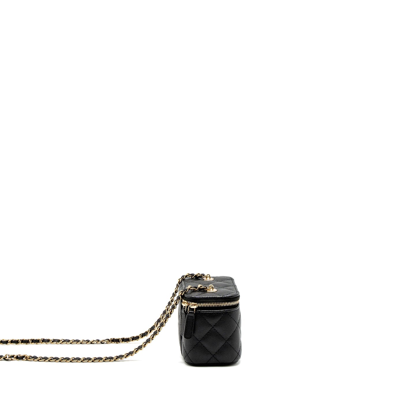 Chanel Vanity Caviar LGHW Microchip Black Mini Bag
