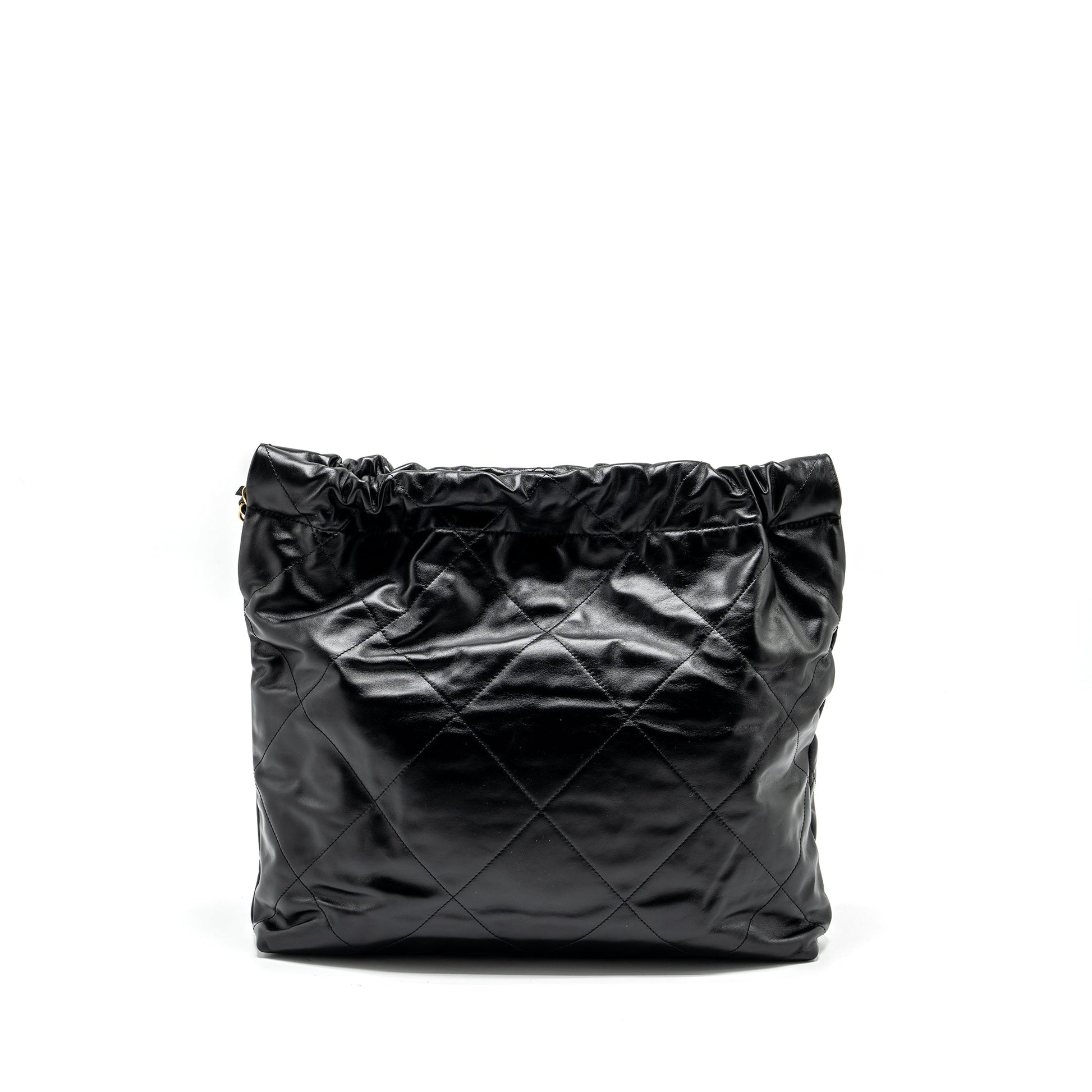 Chanel 22 Shiny Calfskin GHW Black Handbag Black Ghw