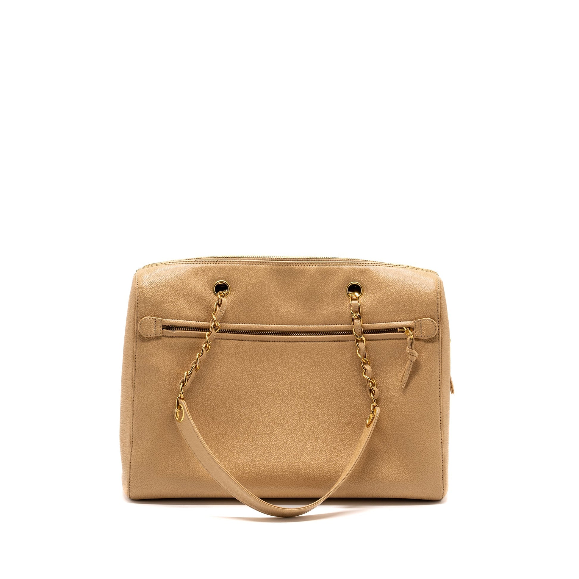 Chanel Caviar GHW Beige Tote Bag