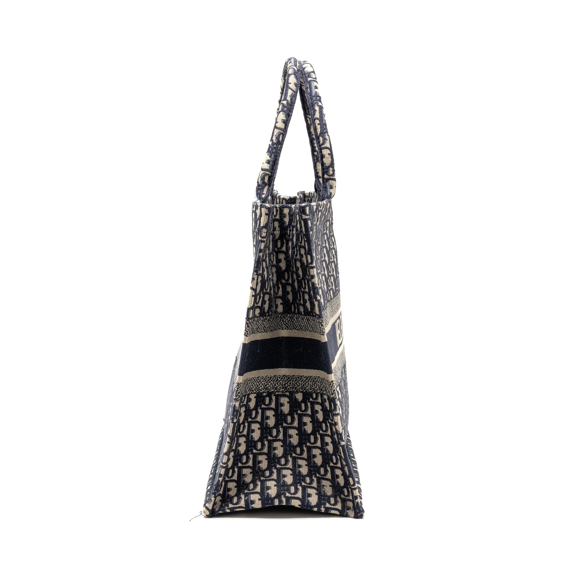 Dior Book Tote Oblique Handbag Canvas Blue Tote Bag