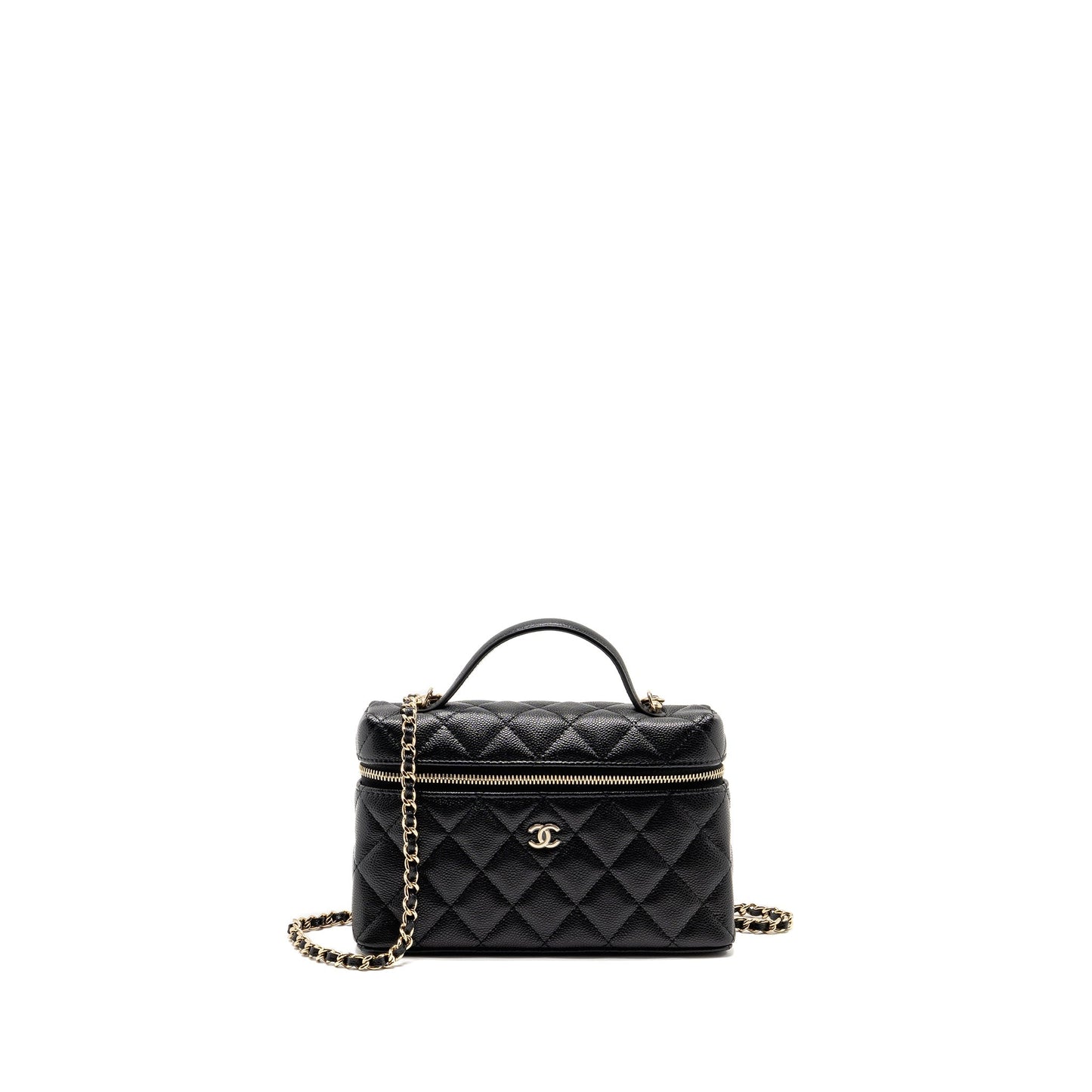 Chanel Top Handle vanity caviar LGHW microchip Black Handbag