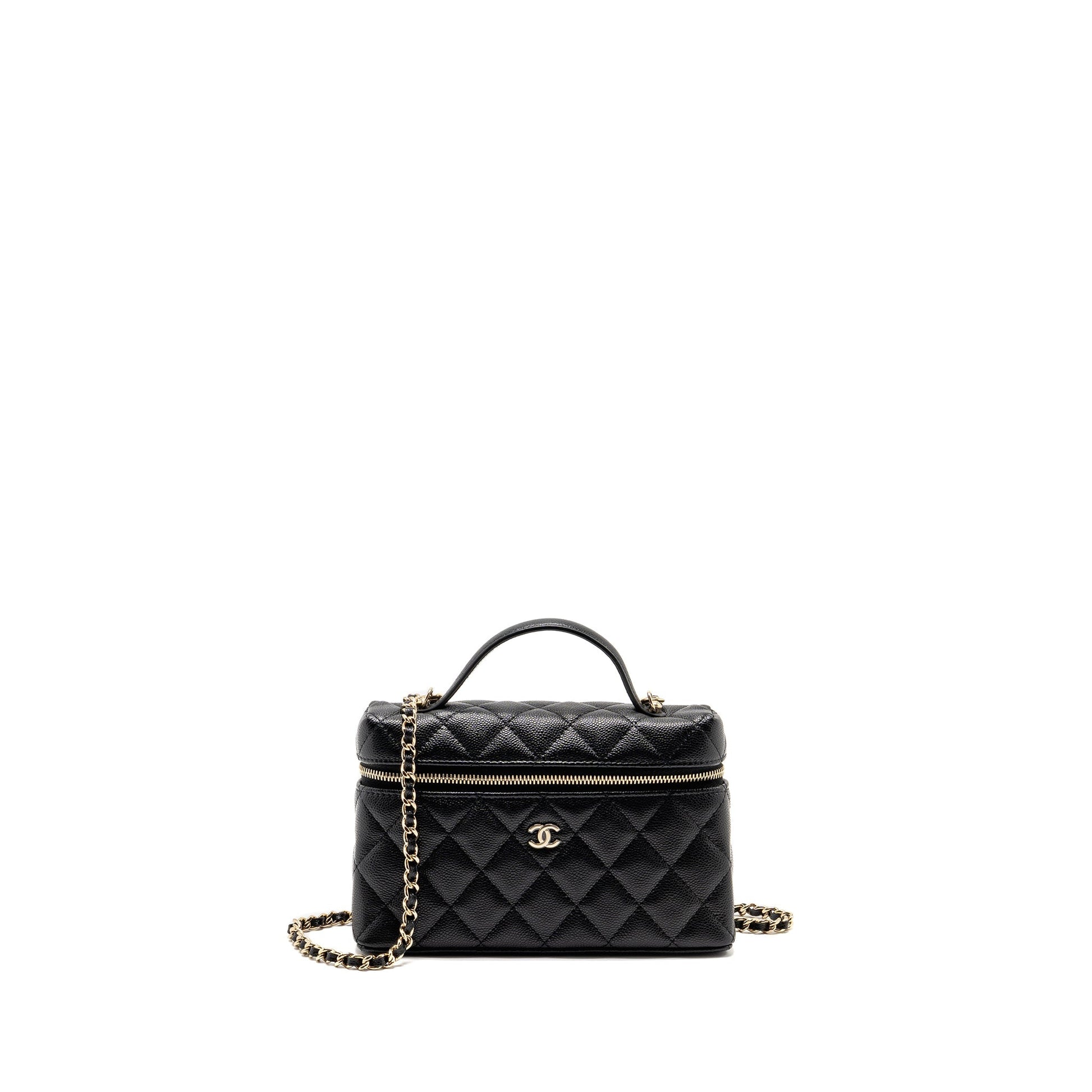 Chanel Top Handle vanity caviar LGHW microchip Black Handbag