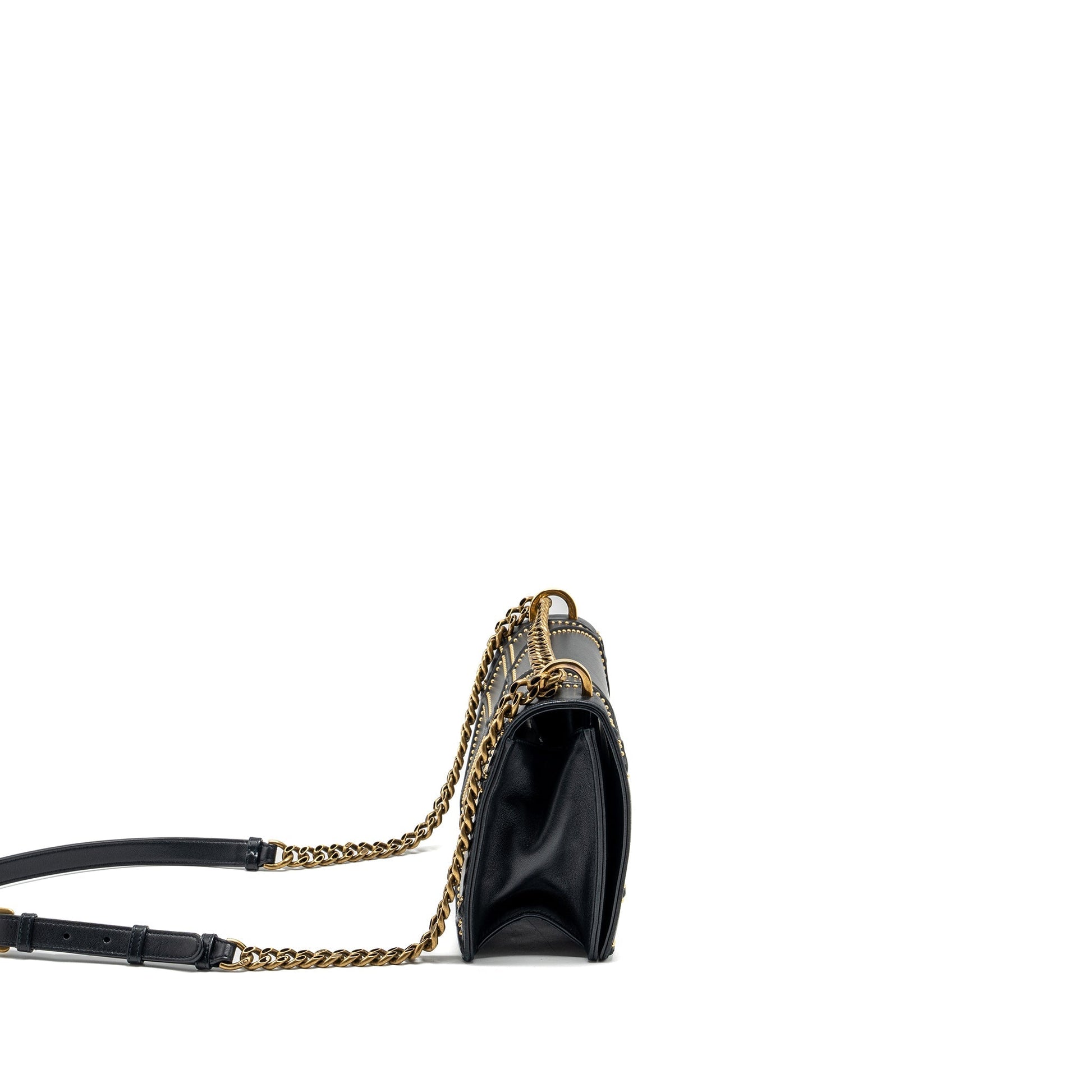 Dior Studded ama Lambskin Handbag Black Medium Travel Bag